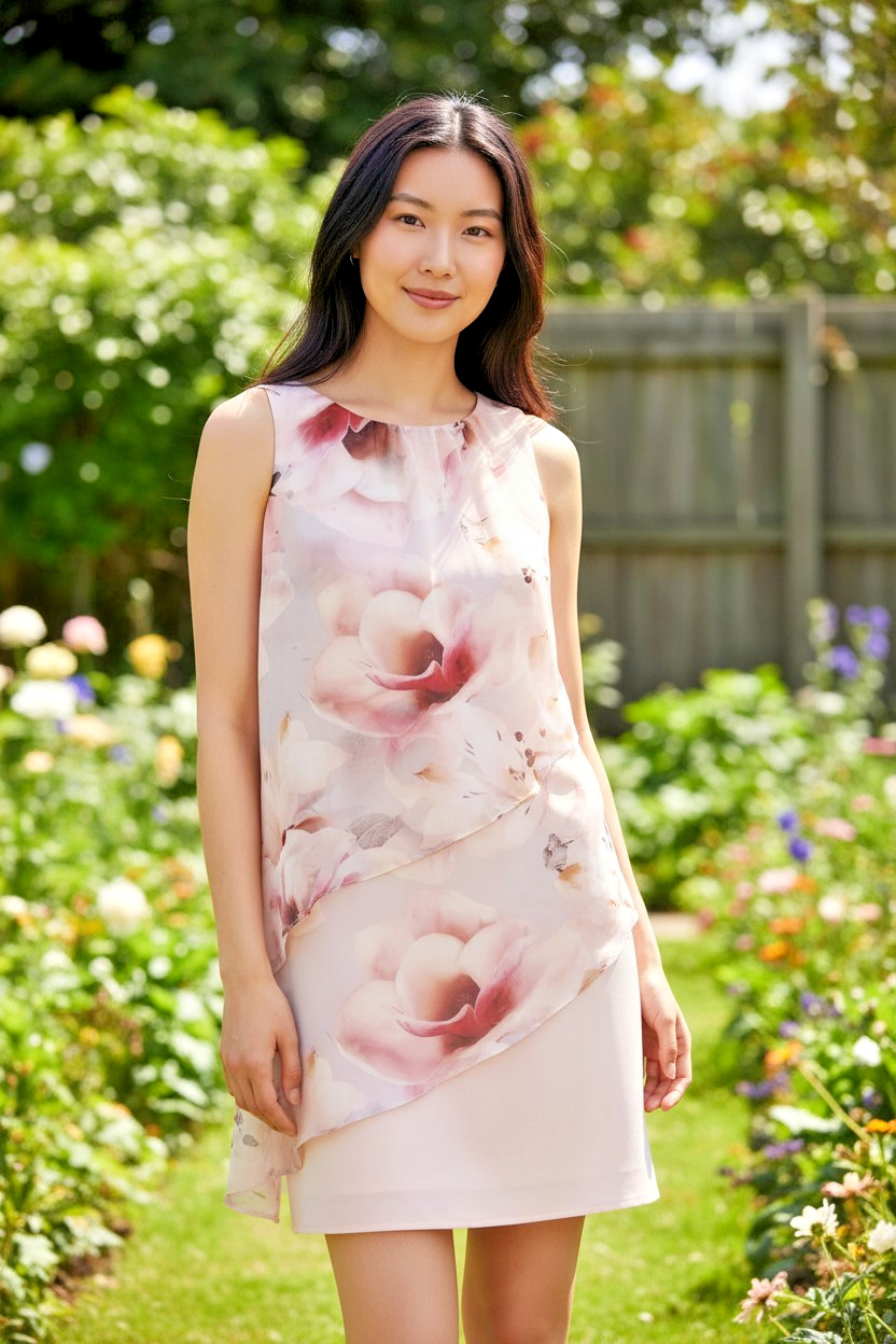 Wallis Pink Floral Layered Overlay Dress UK 12 BNWT Wedding Guest Party Shift