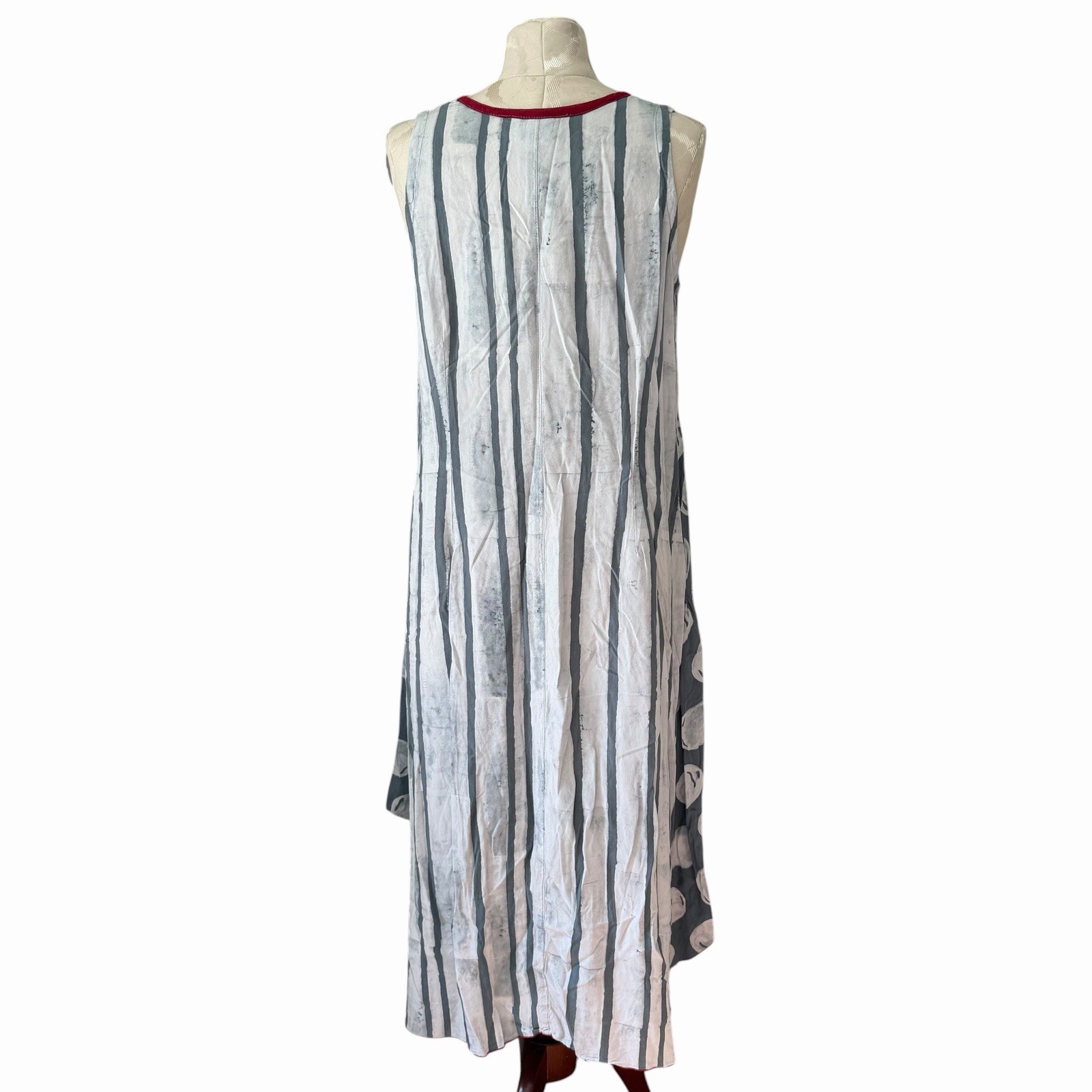Iguana M Boho Artsy Abstract Midi Dress Hippie Fairy Ethereal Pockets Festival