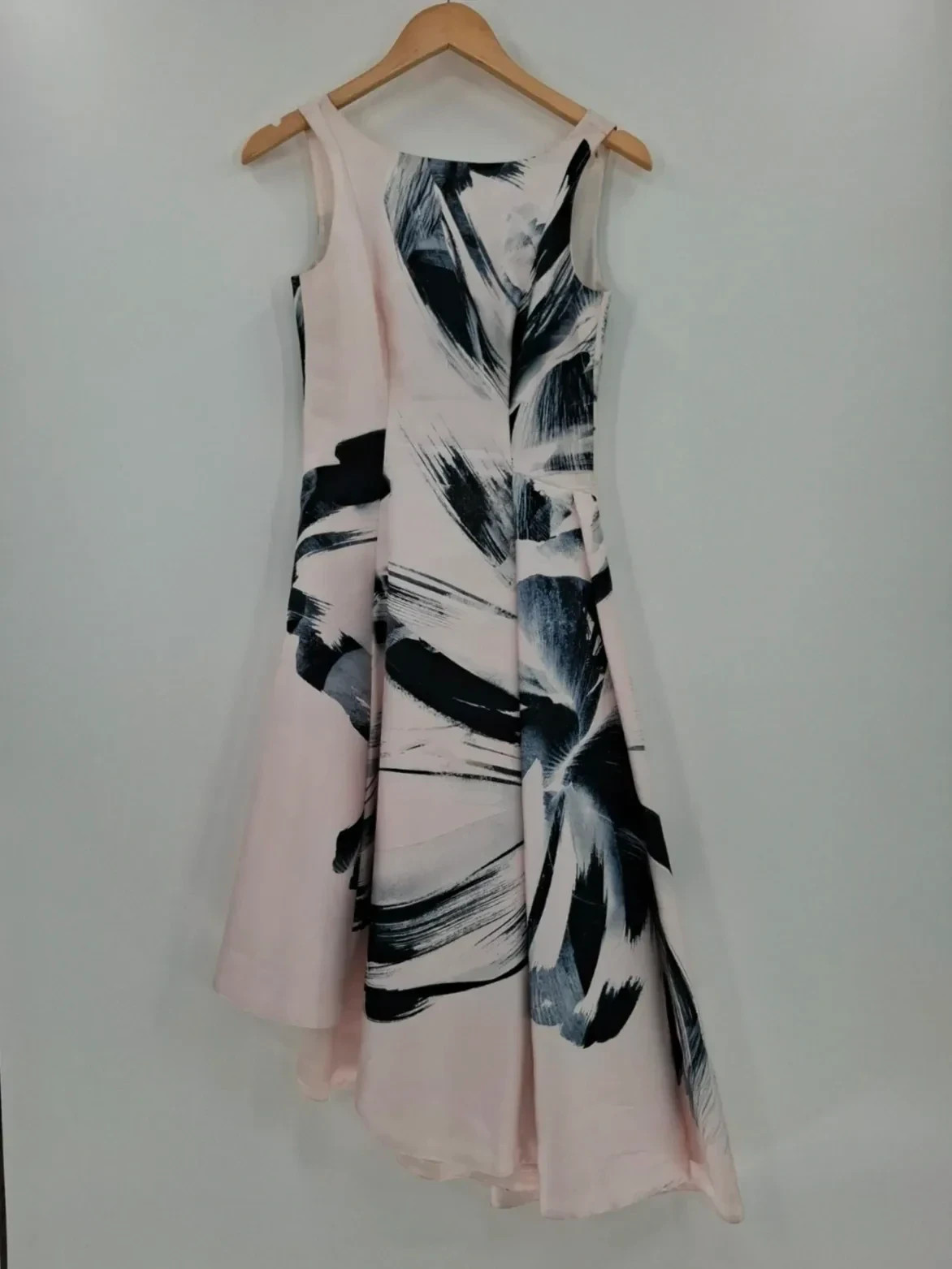 Coast Pink Black Floral Fit Flare skater Dress Wedding Guest occasion Size 6