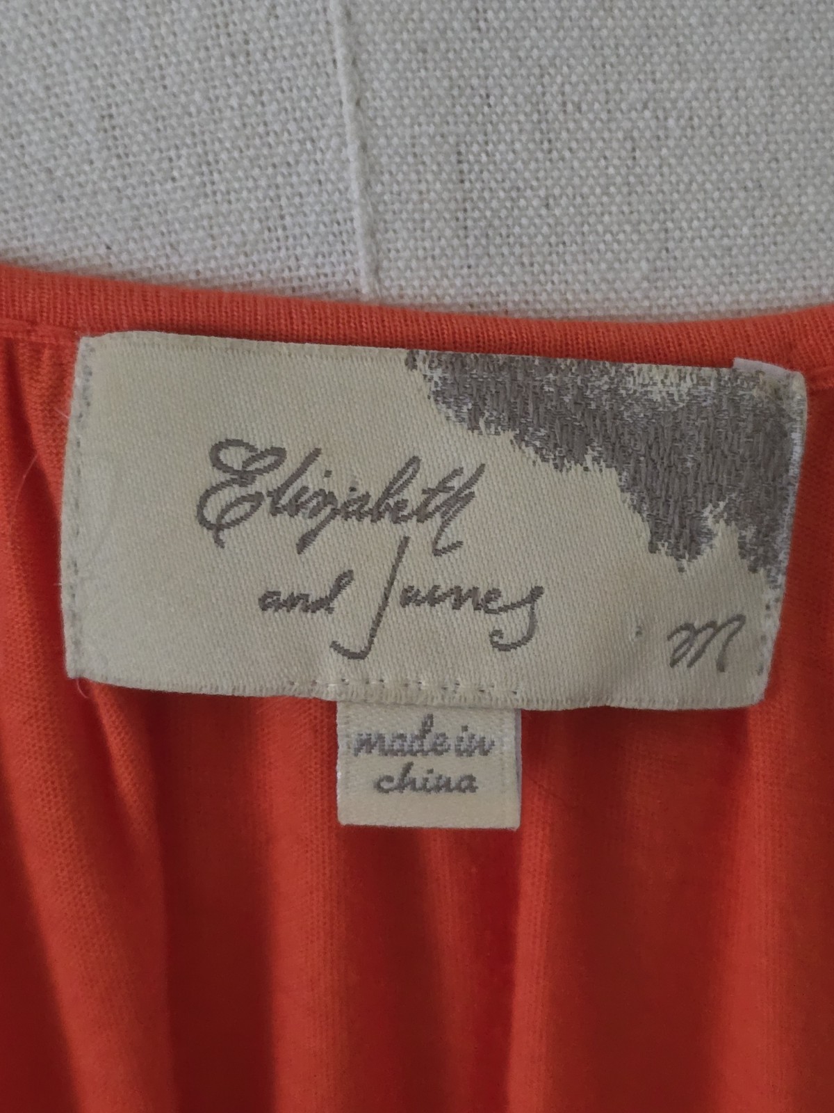 ELIZABETH AND JAMES SUN DRESS SPAGHETTI STRAPS SILK DECORATION ORANGE Sz M EUC
