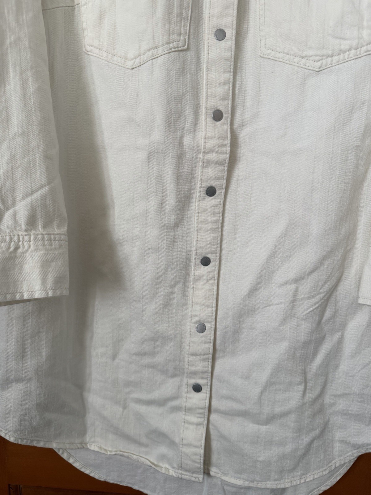 Women’s Universal Thread White Western Button-Up Shirt Dress Size Small NWT