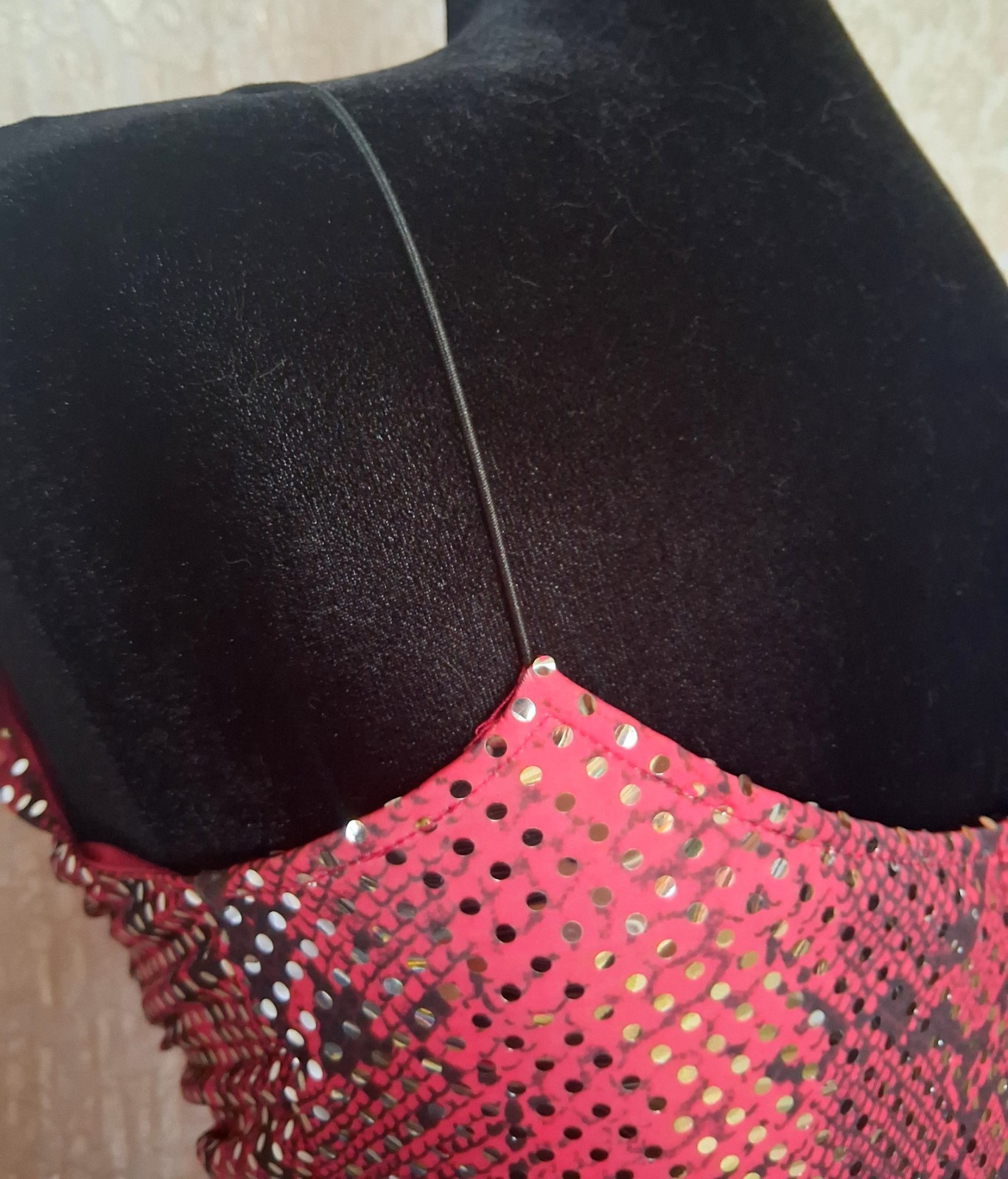Vintage 90s Red Snakeskin Print Sequin Mini Dress Size Small