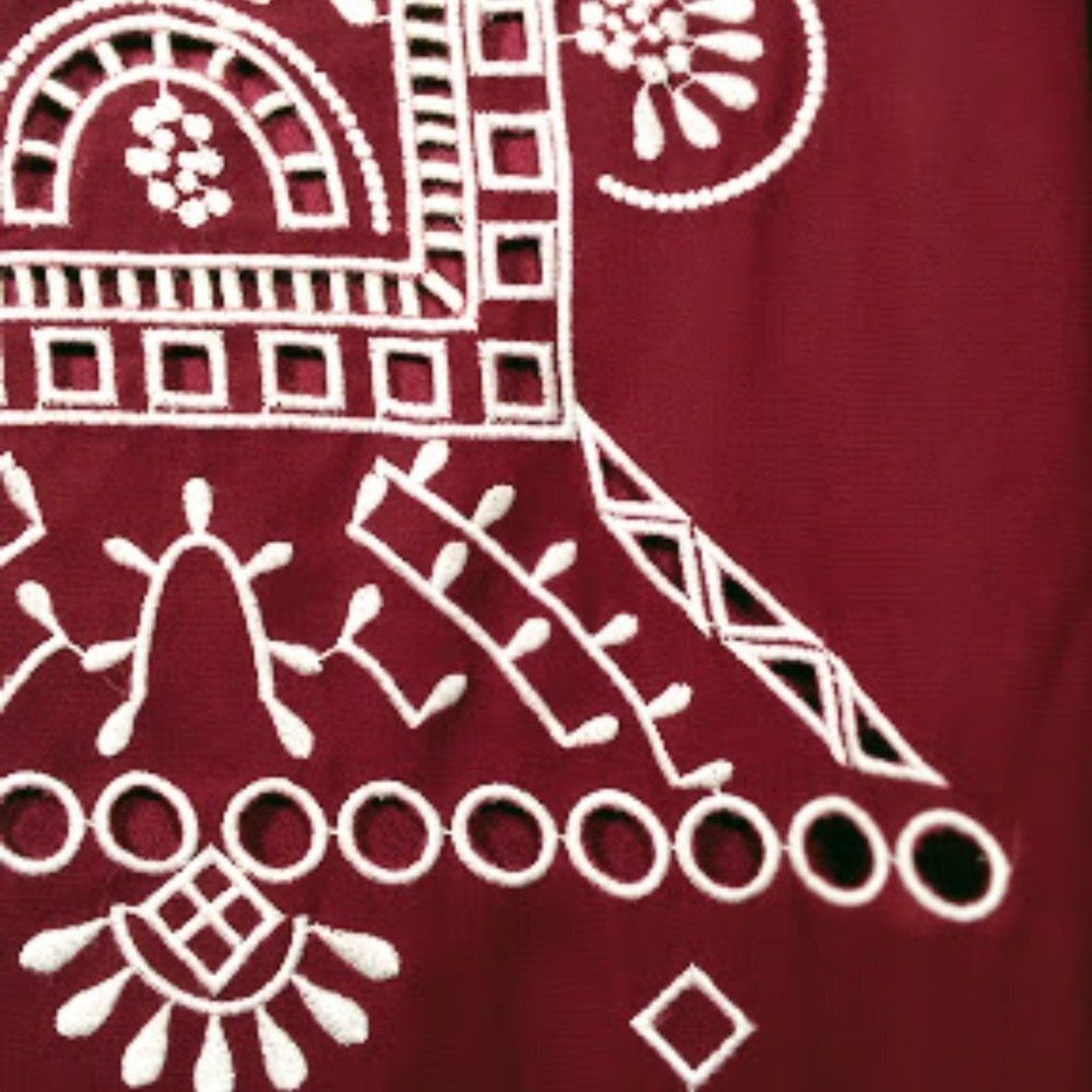 Crystal Doll Maroon Embroidered Tunic Size Small