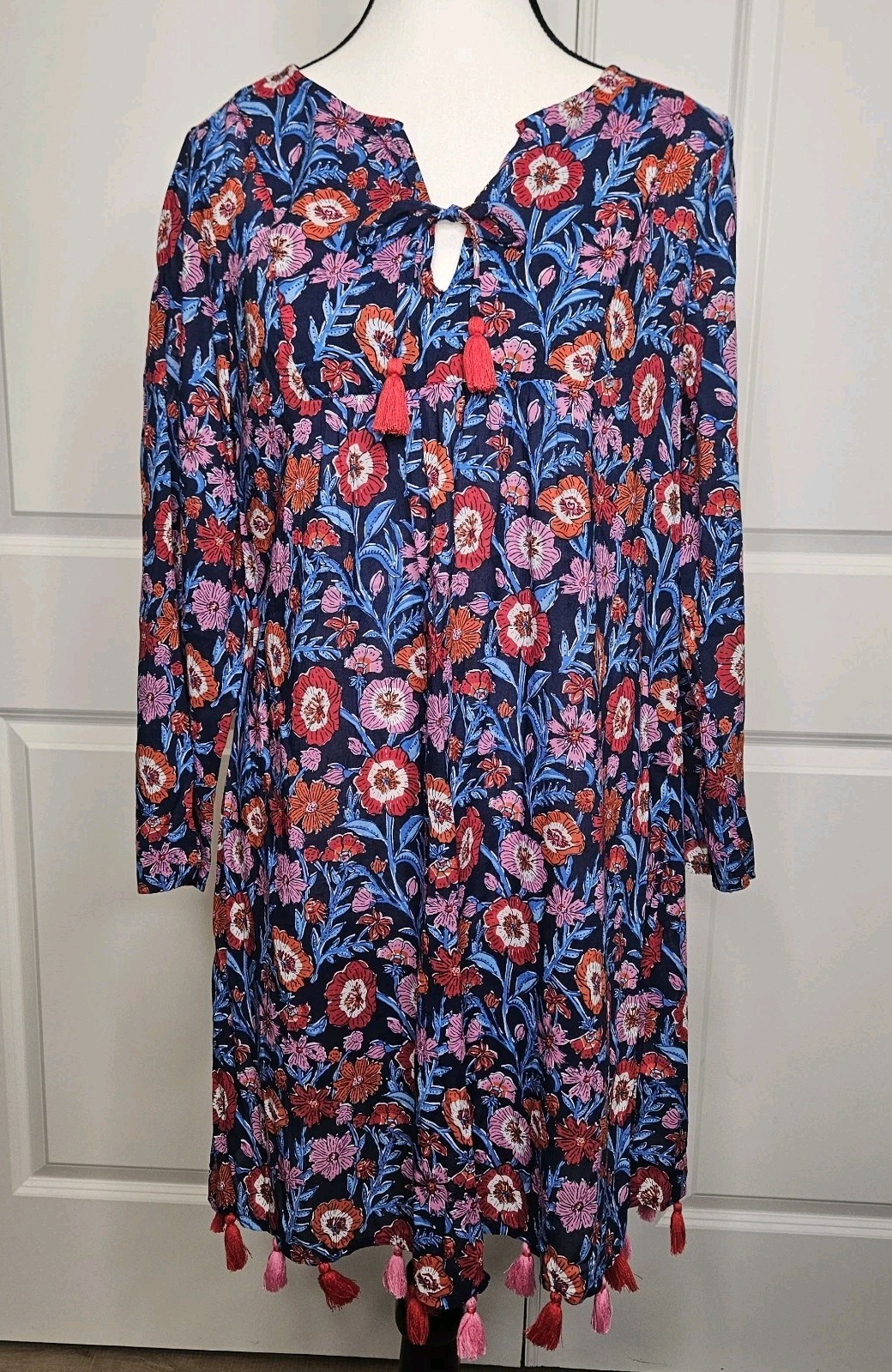 Vineyard Vines Tilsbury Tassel Bottom Dress Size XS Tunic Floral Summer Breezy