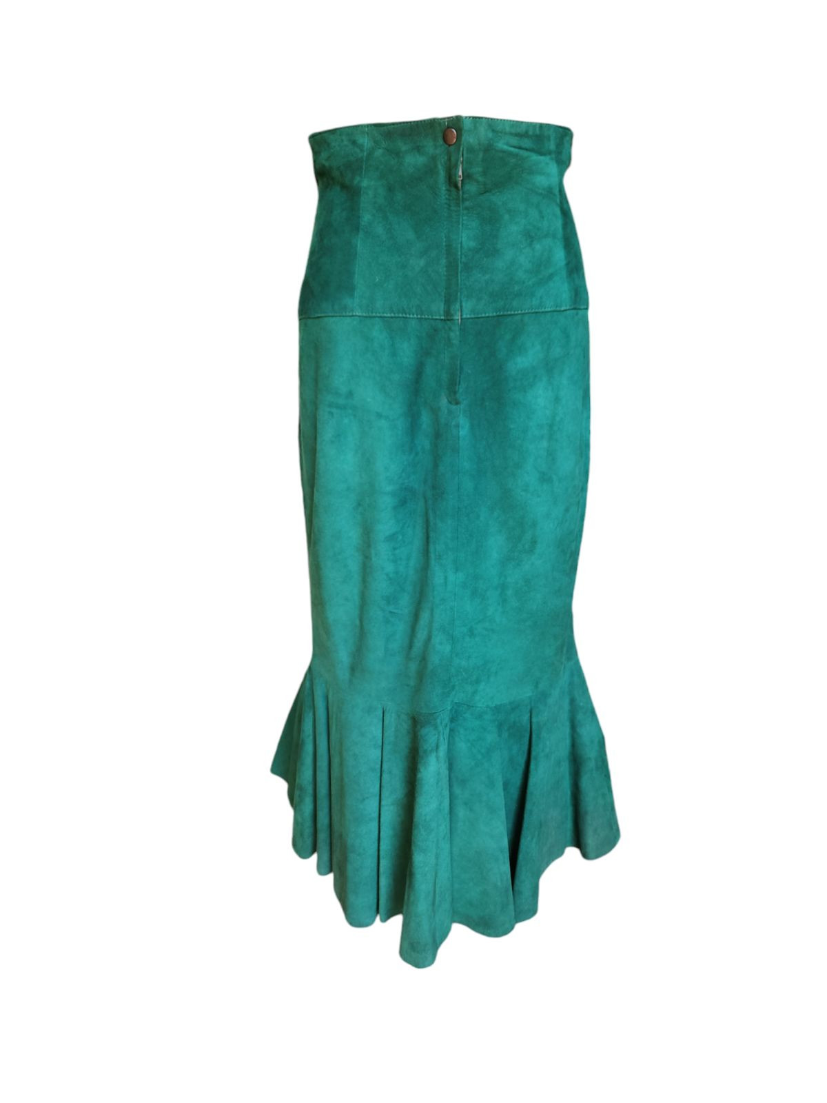 Green Suede Skirt, Dress, Made In Israel, Size 8, Length 36 in