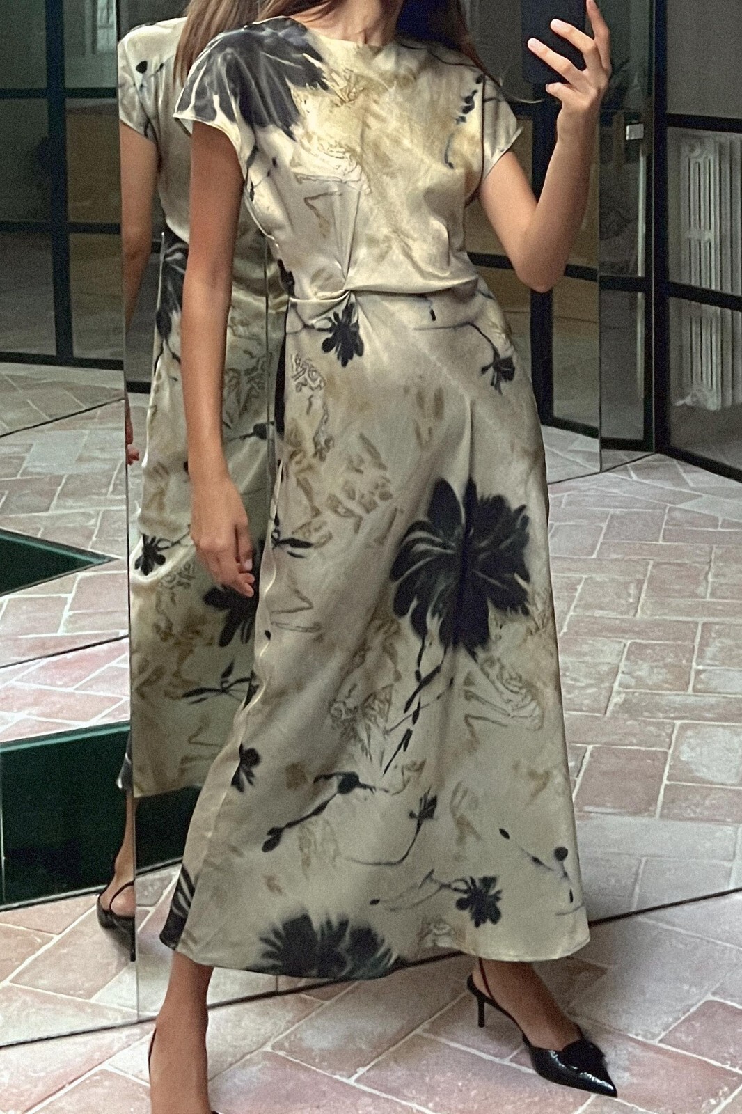 NWT_ZARA WOMAN SATIN EFFECT MIDI DRESS FW24 9112/226_SIZE XS-L