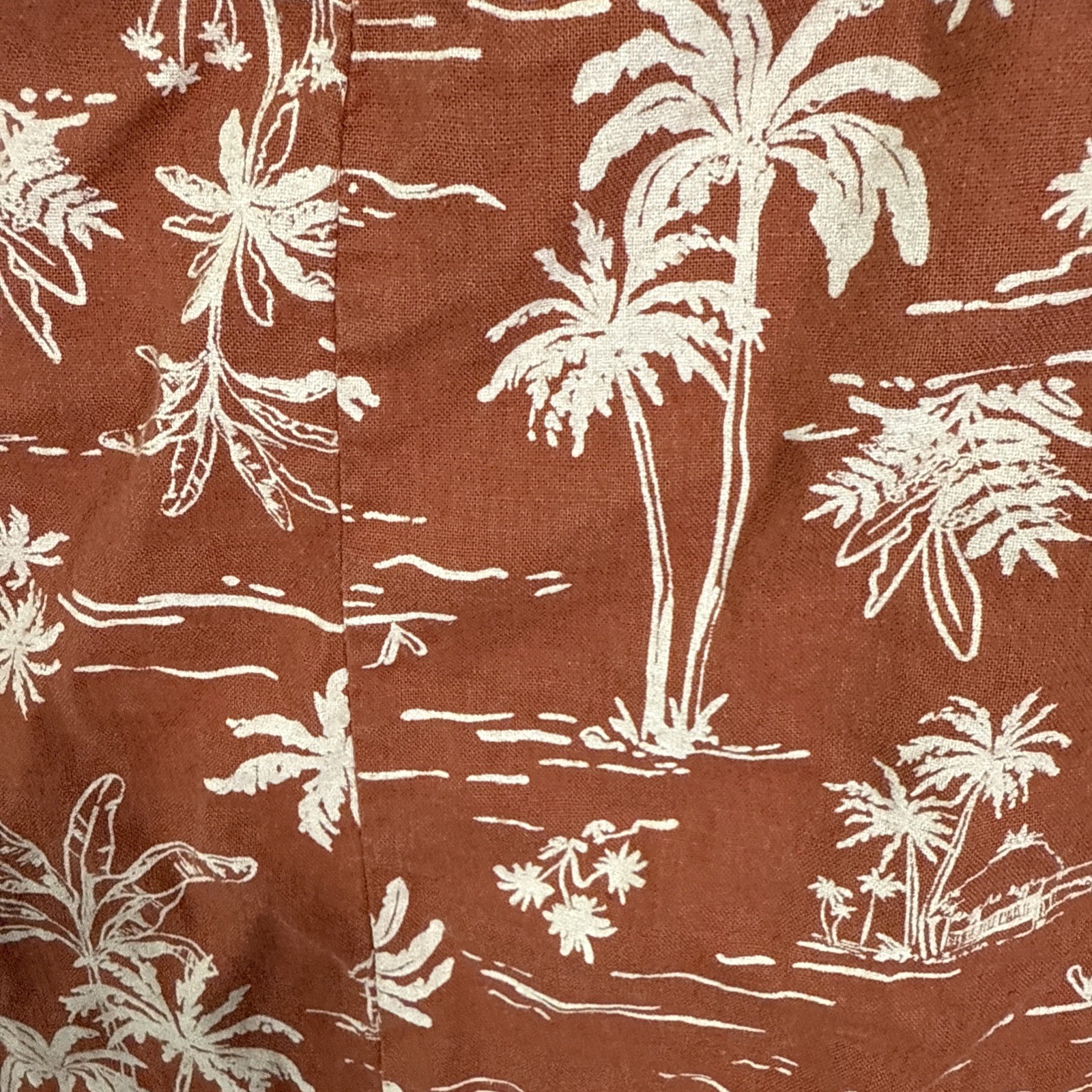 A.N.A. Linen Blend Mini Dress Sleeveless Boho Tropical Medium Terracotta Beach