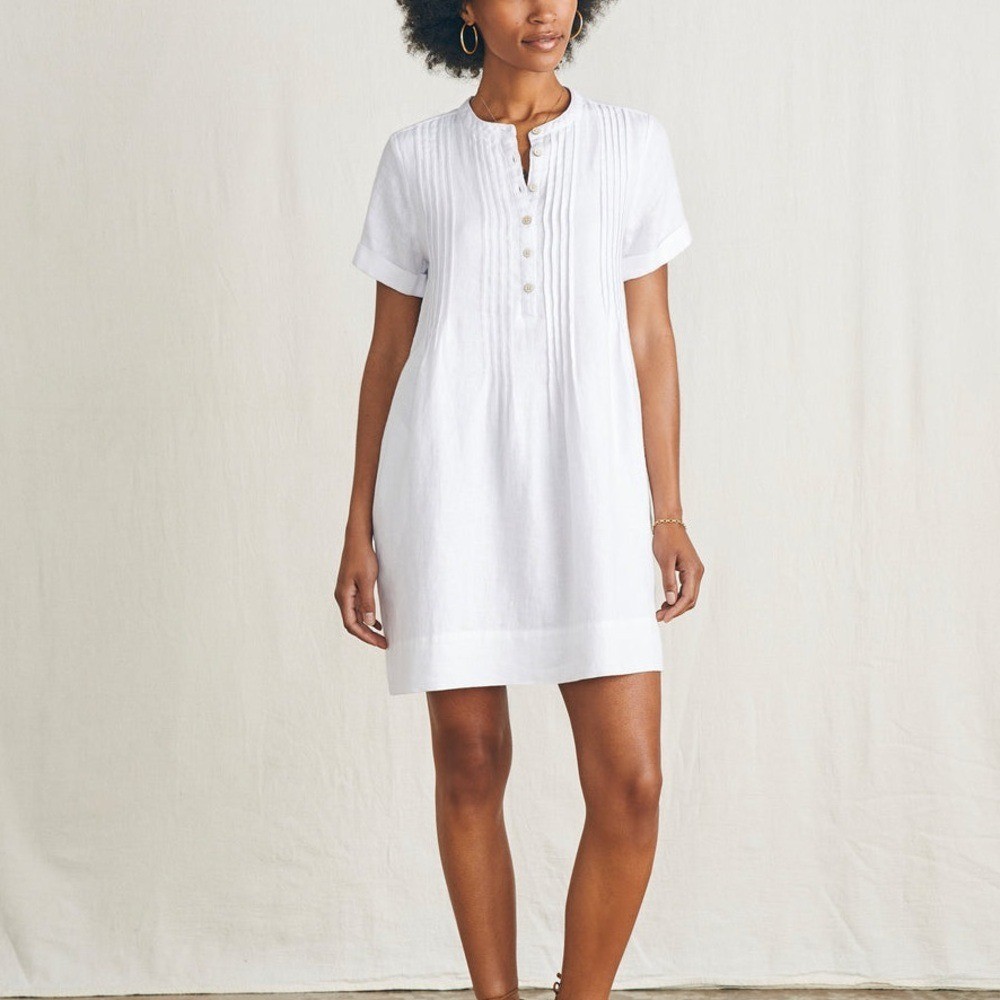 FAHERTY Gemina white Dress, L, Lightweight & Breathable Summer Style