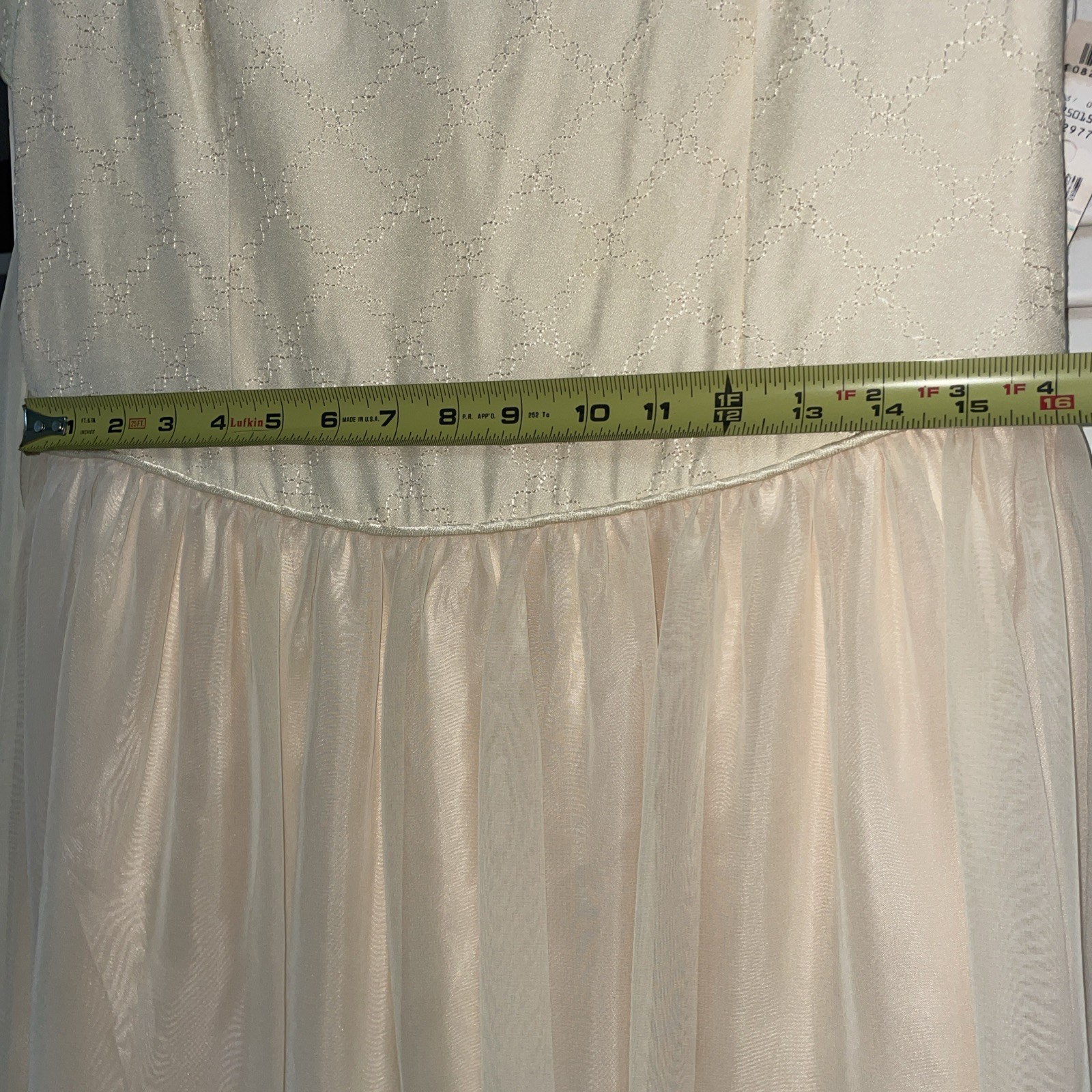Talbots 90’s Vintage Yellow Dress With Chiffon Skirt Embroidered Womens 14 NWT!