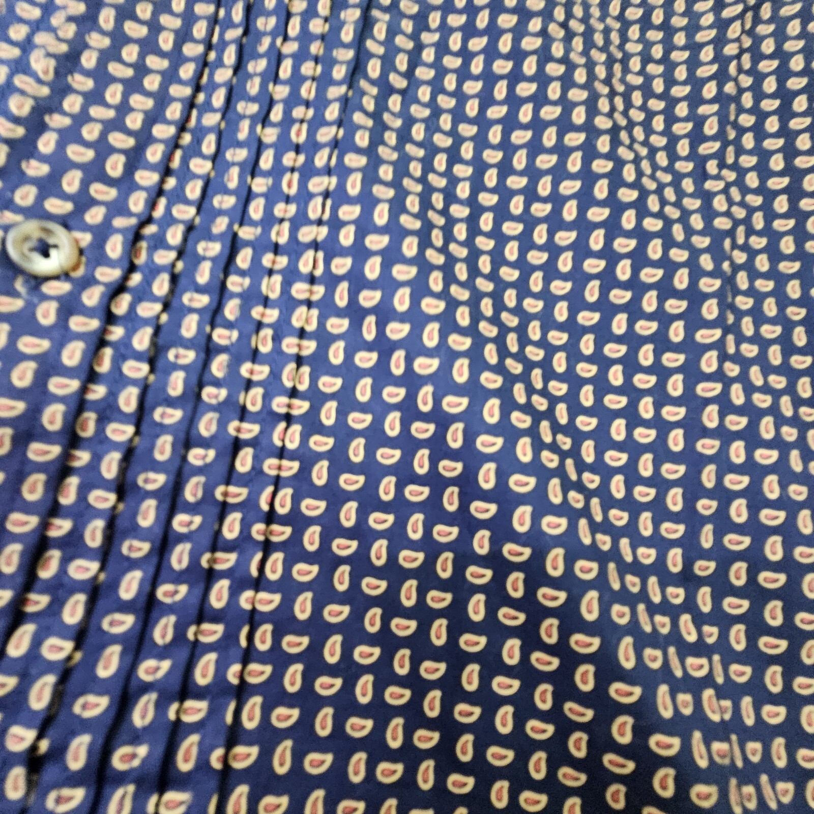 J.G. Hook Womens Button Print Dress 12 Blue No Belt Knee Length Short Sleeve e4b