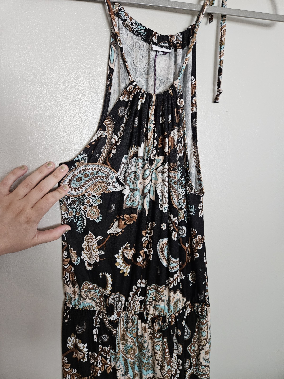 Lascana Womens Resort Tropical Summer Black Paisley Print Maxi Dress NEW Size 4