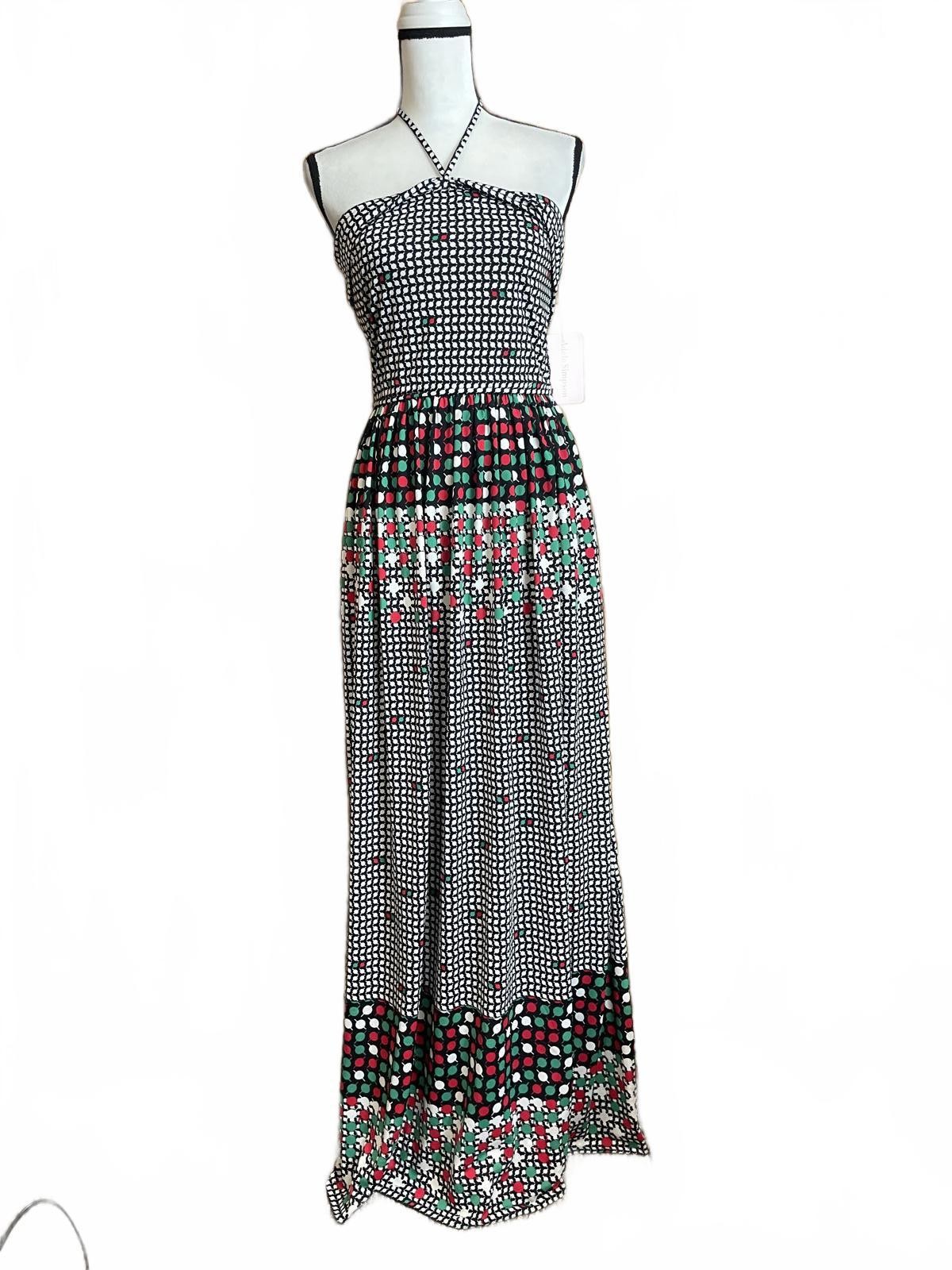 Adele Simpson vintage stunning maxi dress with shawl/scarf sz 8
