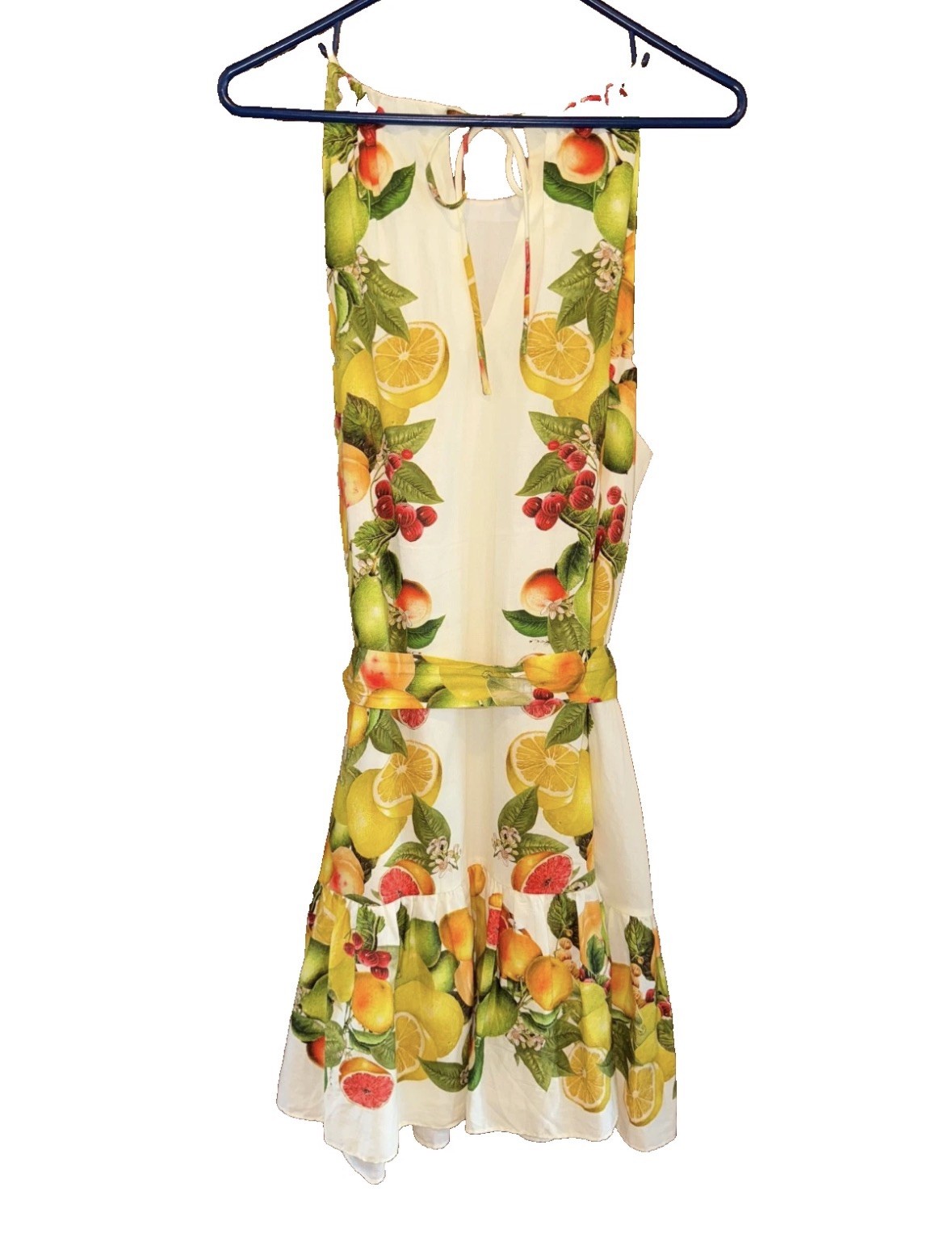 Antonio Melani Sloan Citrus halter Dress Size Large lemons limes cottage country