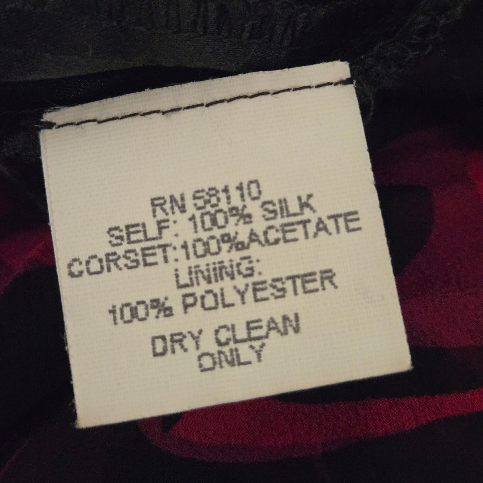 David Meister Gown Silk Strapless Column Dress Ruched Pink Black Sz 6 VTG Y2K