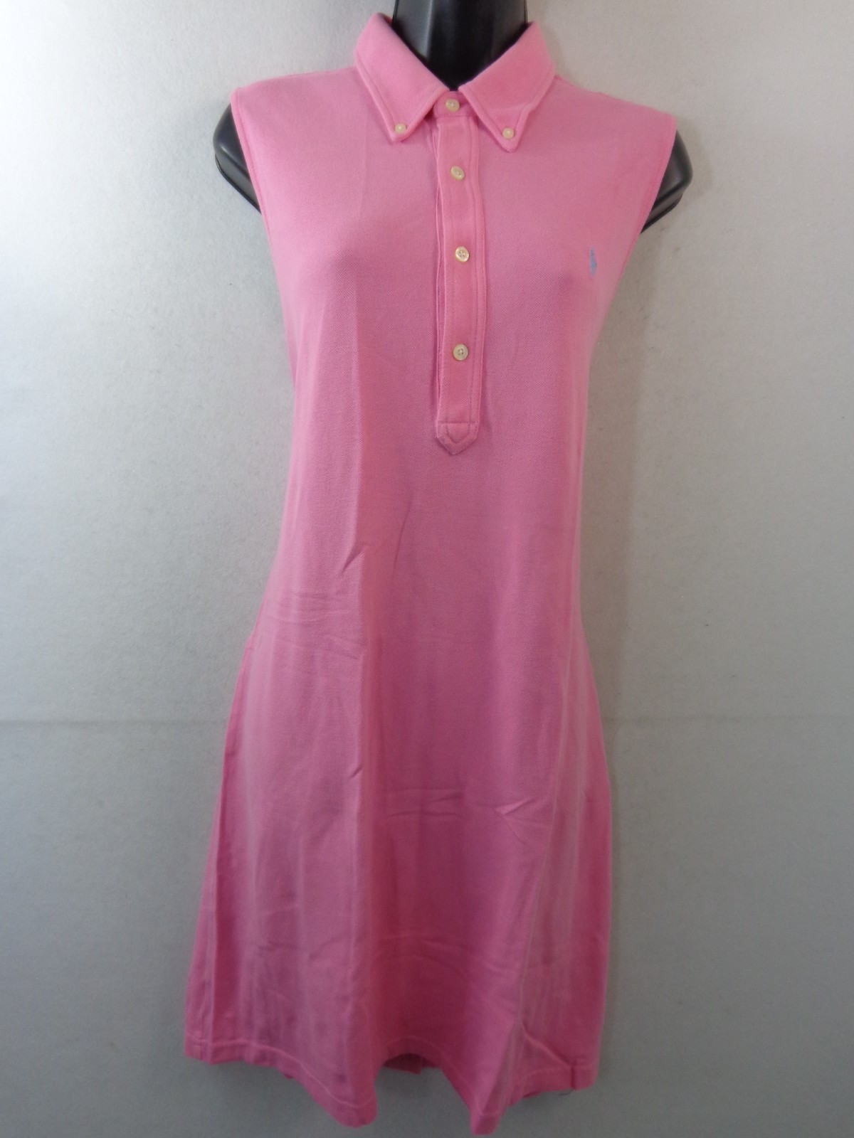 Ralph Lauren Sport Shirt Dress Women’s M Pink Polo Sleeveless Pullover Logo