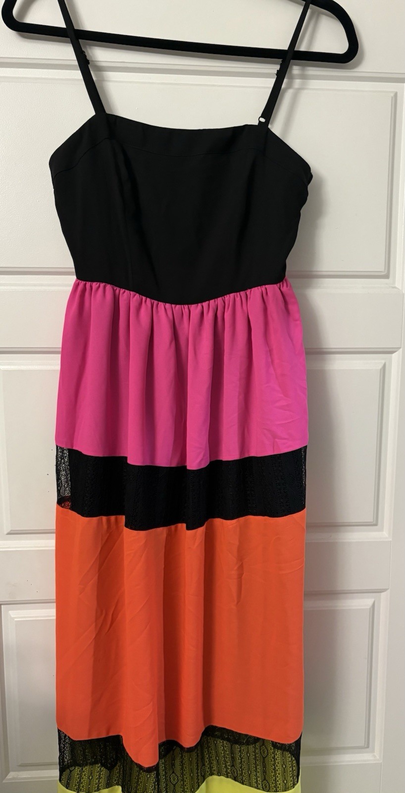 NWD C Luce Black Multi Colorblock Beach Island Guest Maxi Dress Small S 2 4
