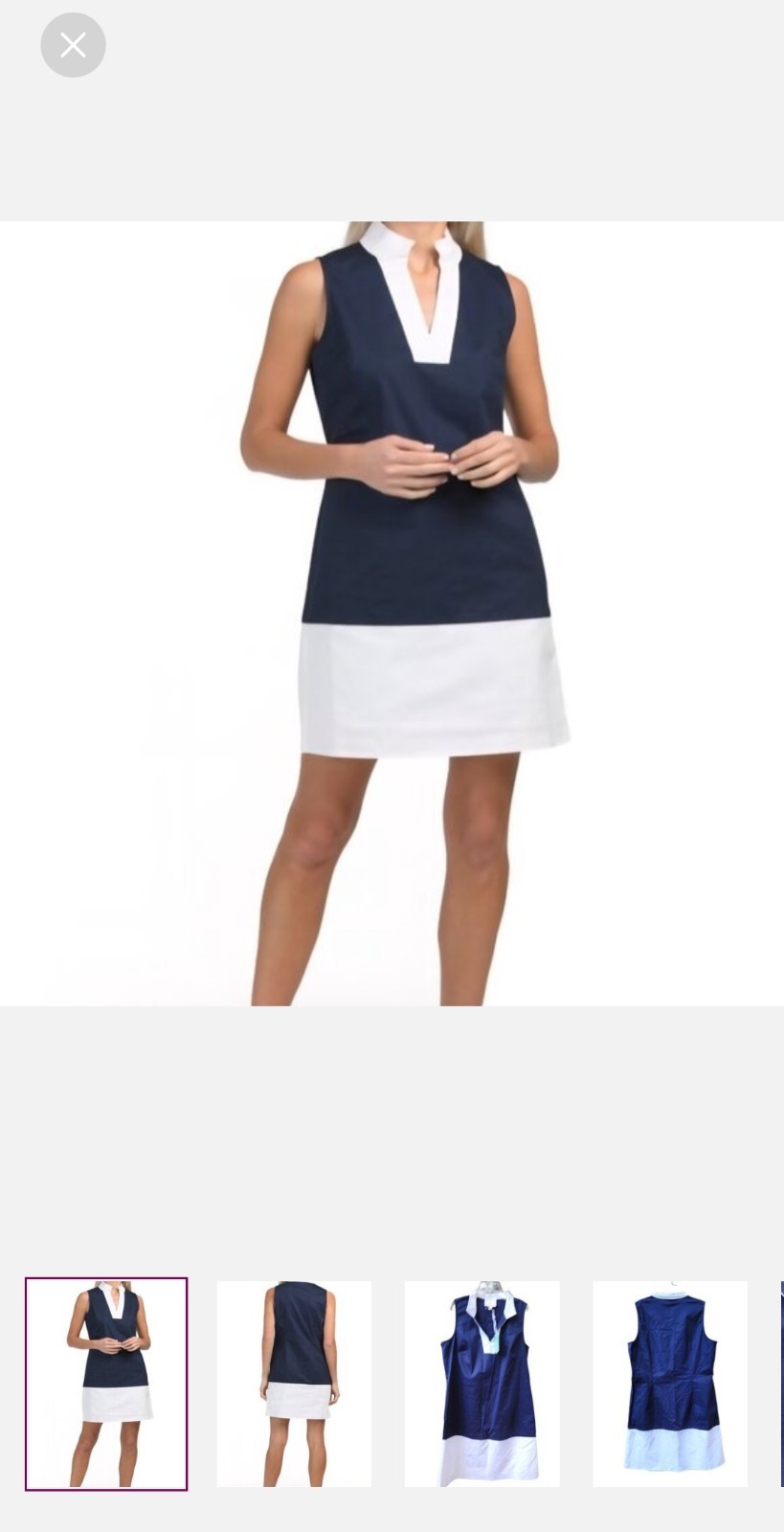 STS Sail to Sable Sleeveless Navy Blue & White Colorblock Shift Sheath Dress M