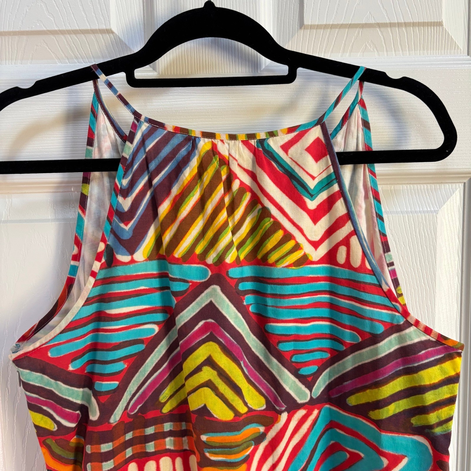 J.Crew Collection Geometric Tribal Print Cotton Halter Shift Dress Womens 10