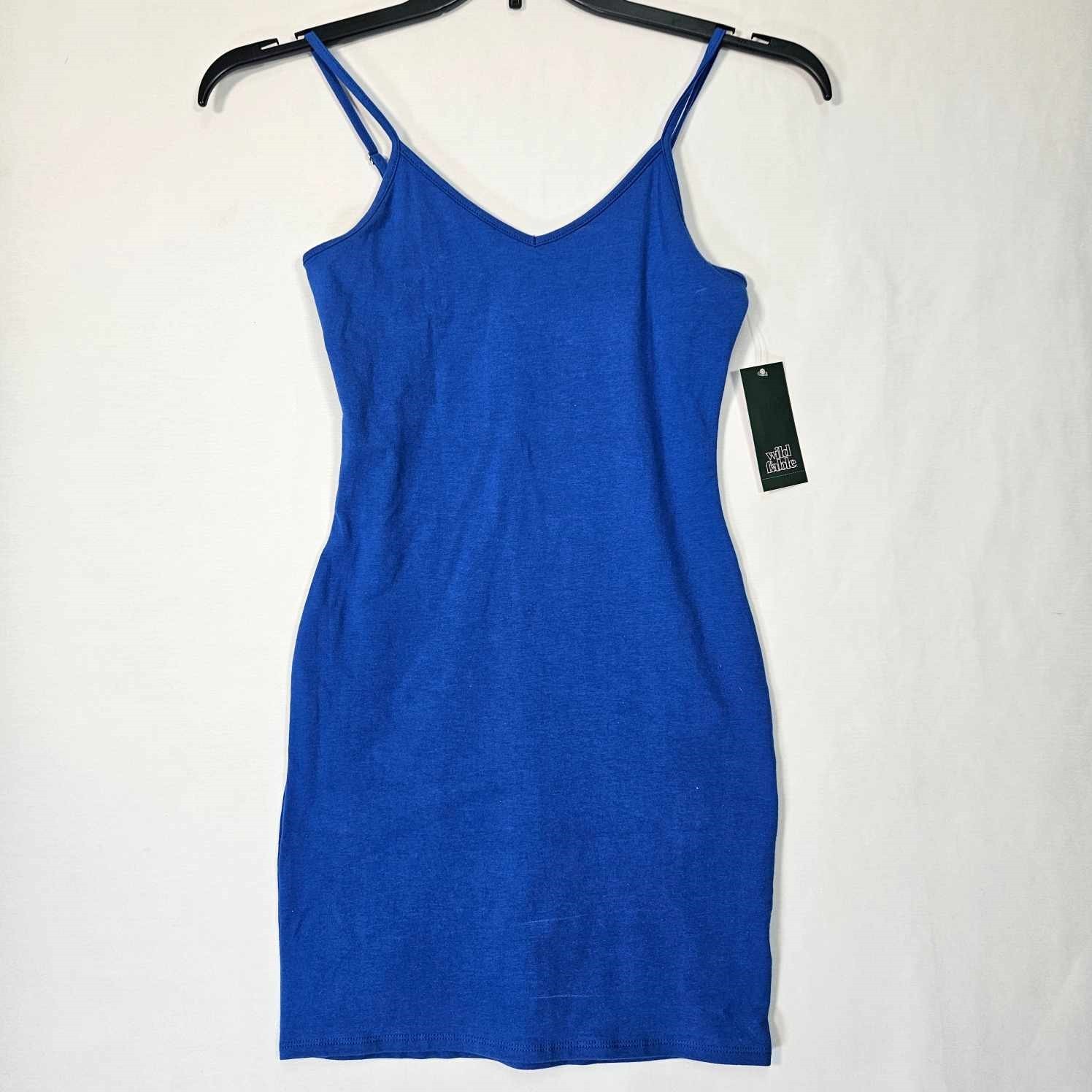 Wild Fable Dress Women Small Bodycon Adjustable Straps Stretch Sleeveless Blue