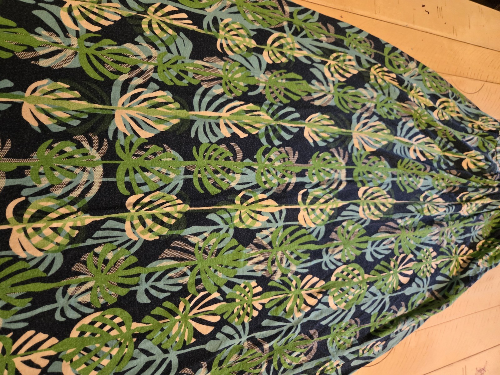 Derek Heart Tropical Palm Leaf Maxi Dress Women’s Size S Blue Green Adjustable
