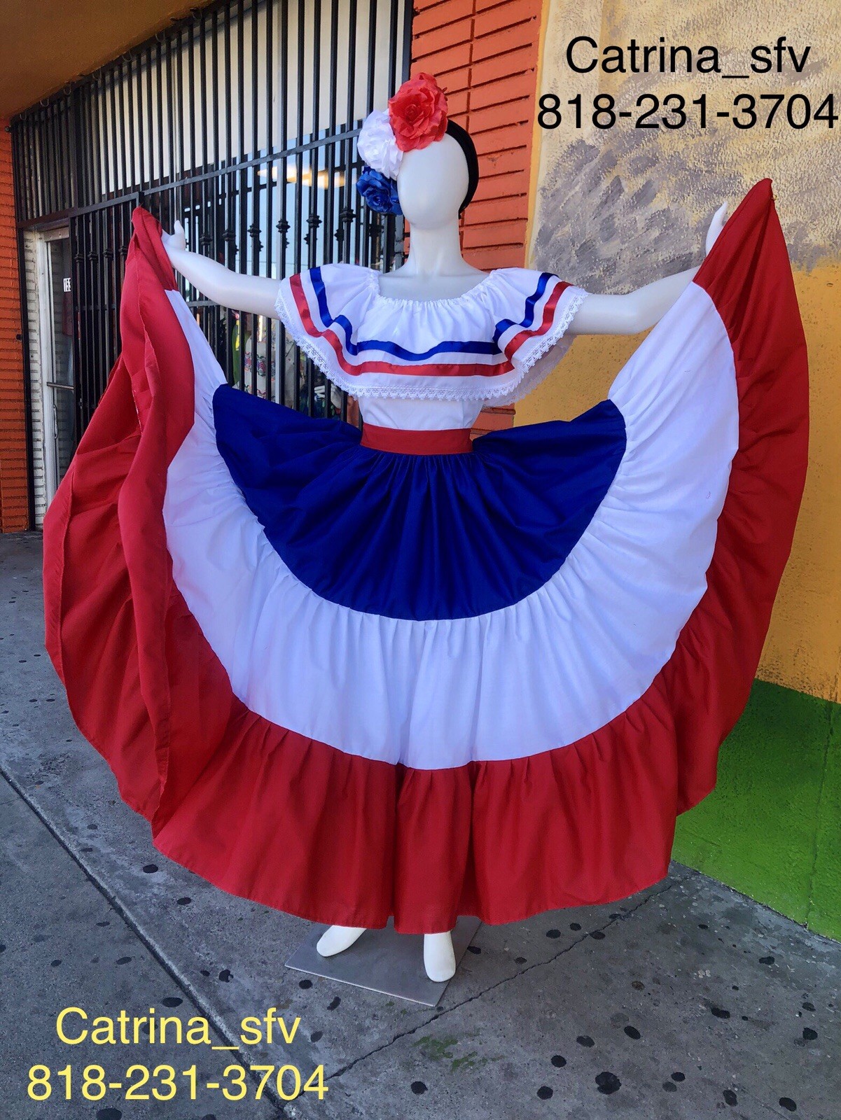 DOMINICAN REPUBLIC DRESS , PUERTO RICO DRESS, COSTA RICA DRESS, PANAMA DRESS
