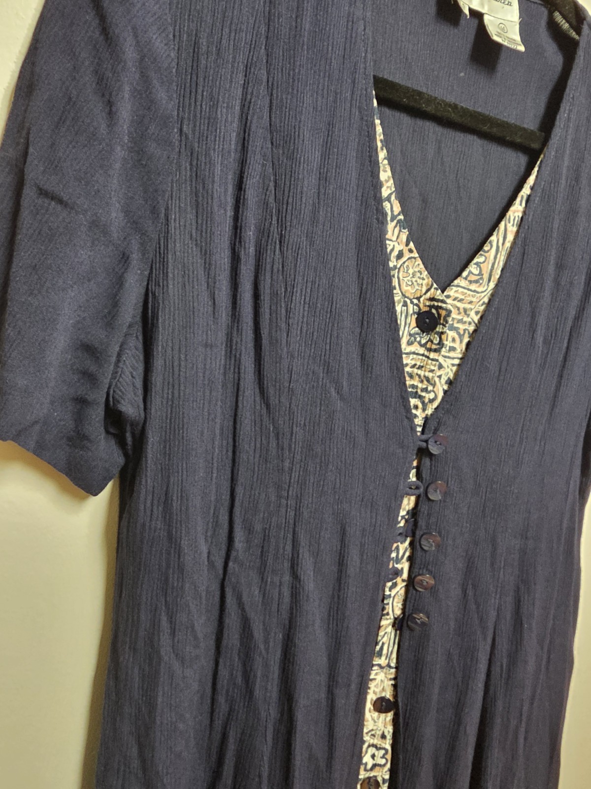 Betsy Lauren Blue Maxi Dress Size 14 Cottage Core Rayon Short Sleeve