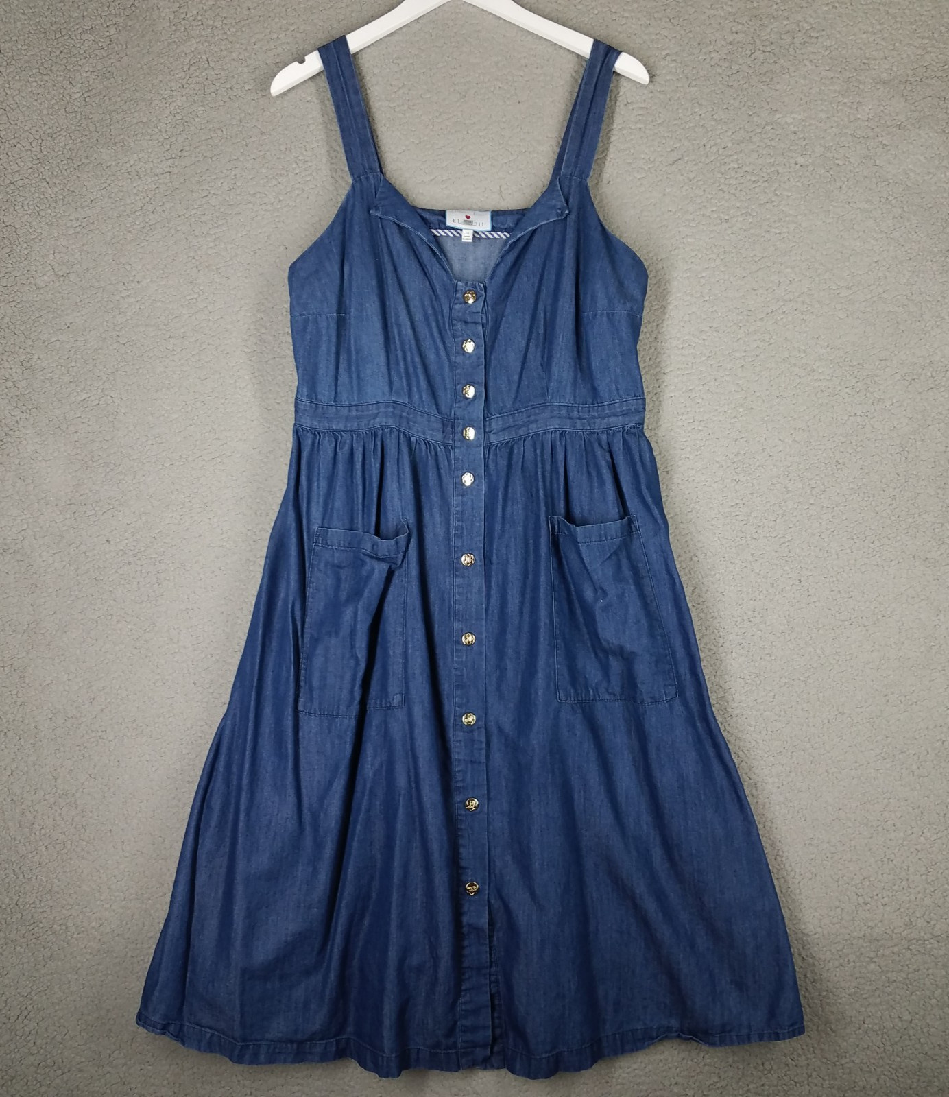 Draper James Eloquii Denim Dress Women’s 16 Chambray Pin Up A-Line Button Up