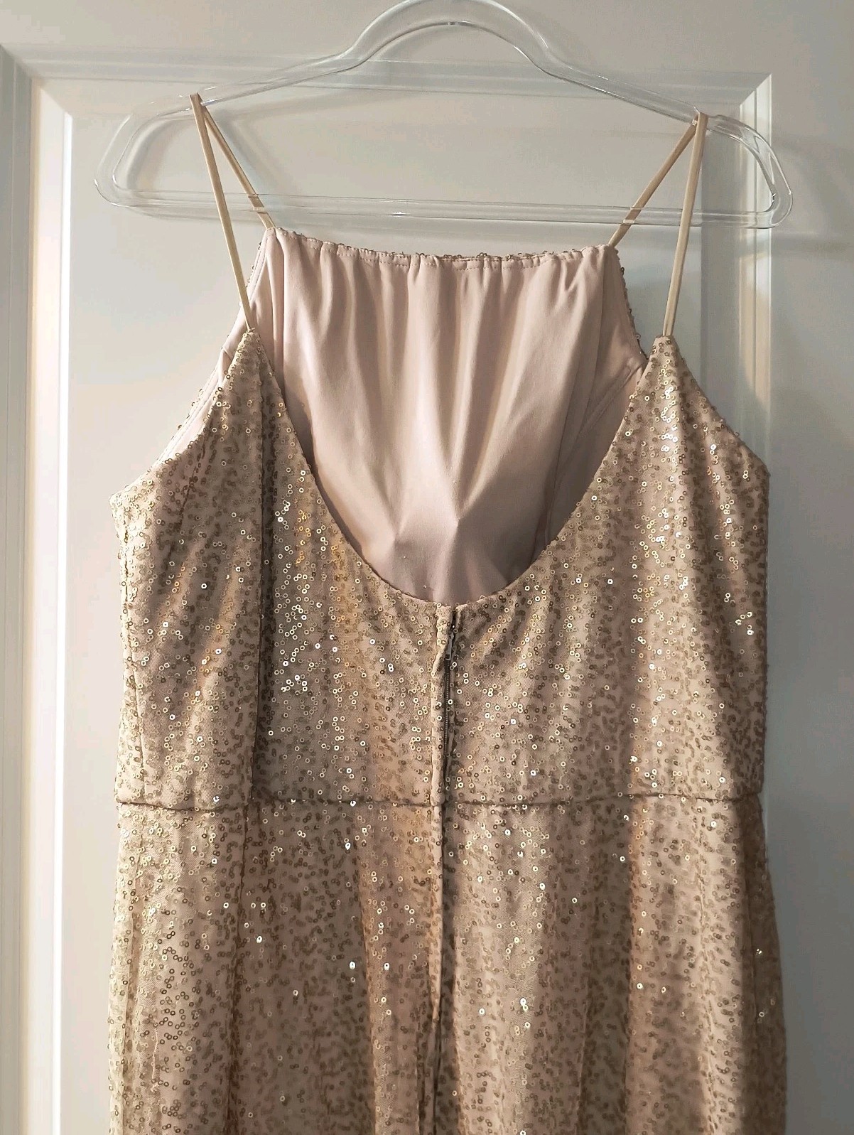 Morilee Madeline Gardner Gold Sequin Formal Gown Bridal Wedding Dress Sz 20