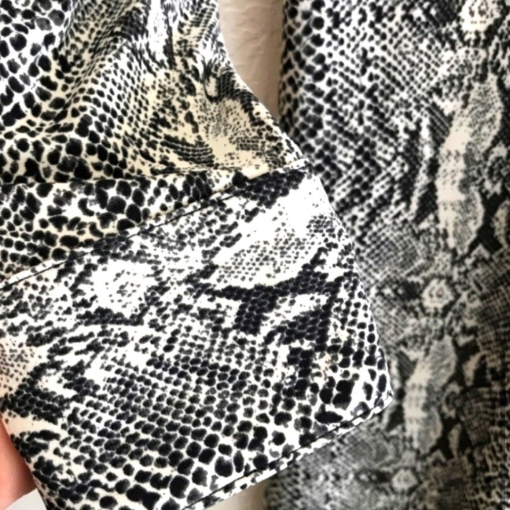 Norma Kamali Snakeskin Button Front Shirt Dress Size Medium