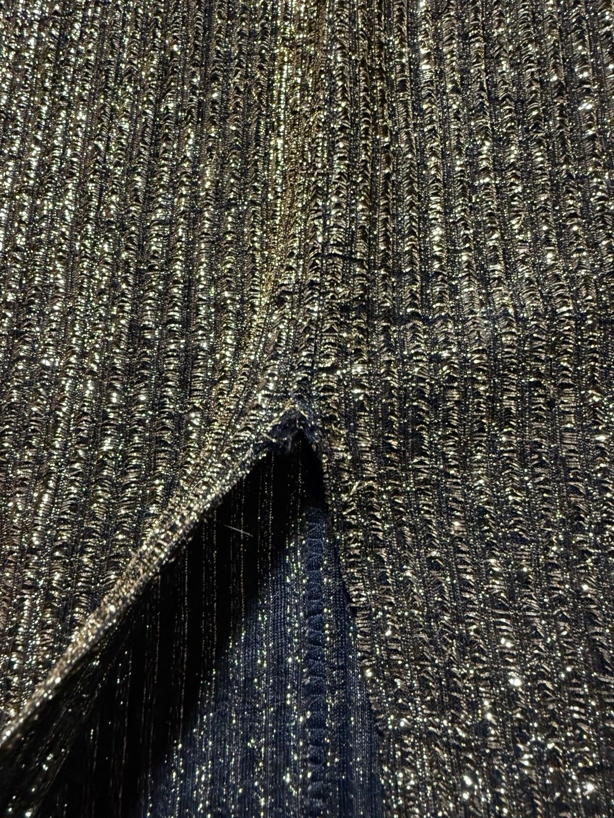 Halston IV 1980s Dorian Black Metallic Gold Lame Maxi Full Length Caftan Kaftan