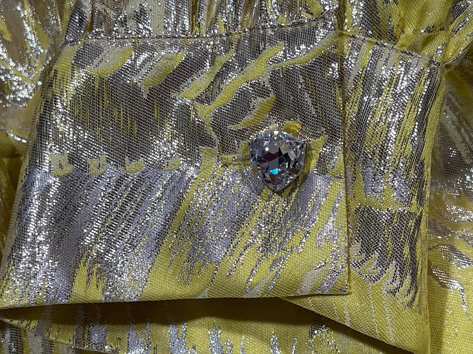MARINA RINALDI FORMAL EVENING YELLOW/GOLD GOWN BROCADE DRESS US-20 NWT $2,800