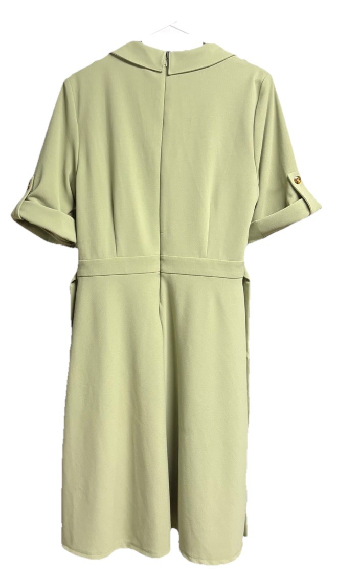 Shelby & Palmer Sage Green Utility Safari Midi Dress 16 Work Office Casual NWT