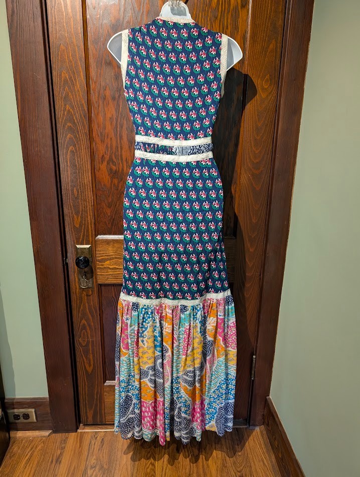 DIANE VON FURSTENBERG Amabelle Altered Bohemian Patchwork Maxi Dress silk DVF 6I