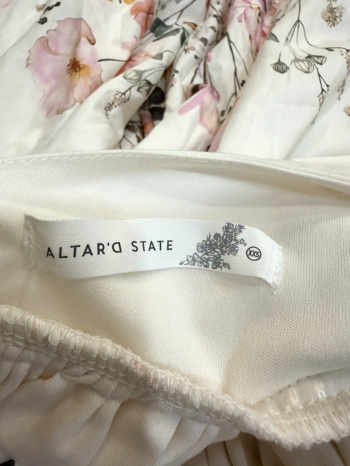 Altar’d State Halter Backless Midi Dress, XXS Cream Floral print
