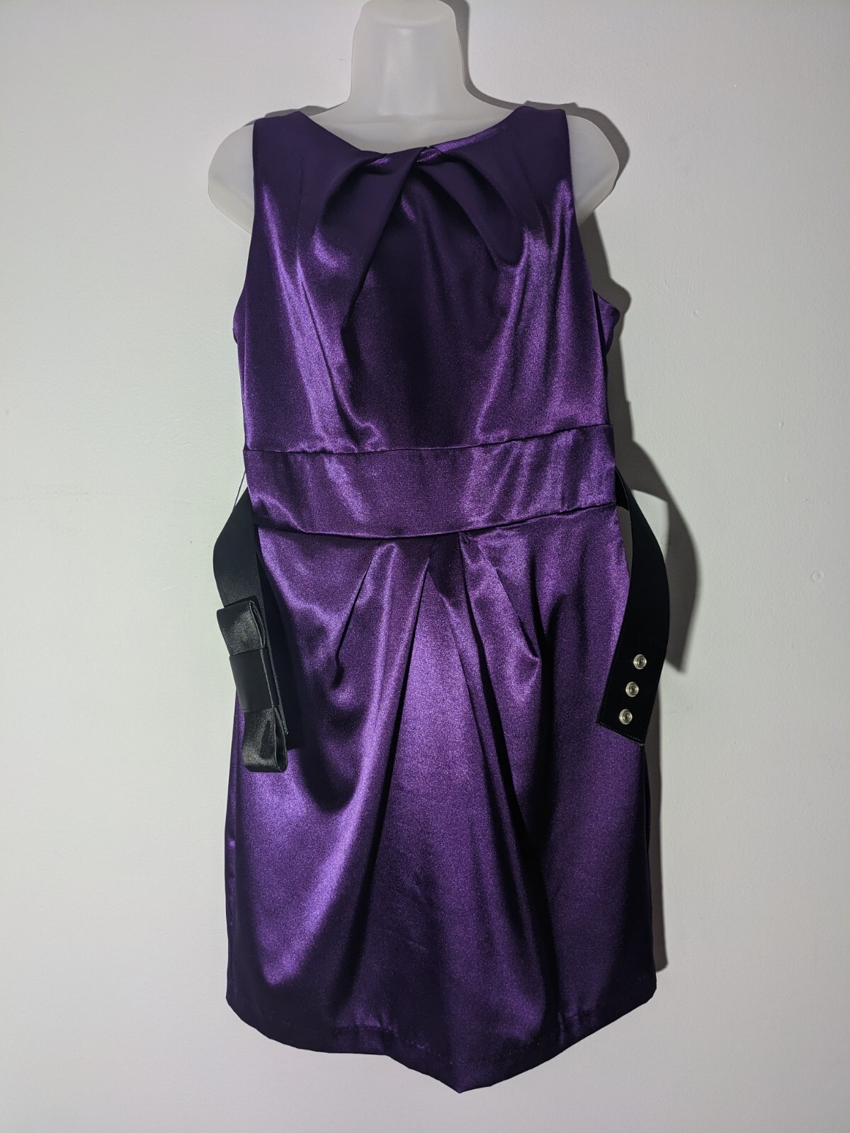 B.Wear Byer Ca. Women’s Empire Waist Shiny Purple Party Occasion Dress