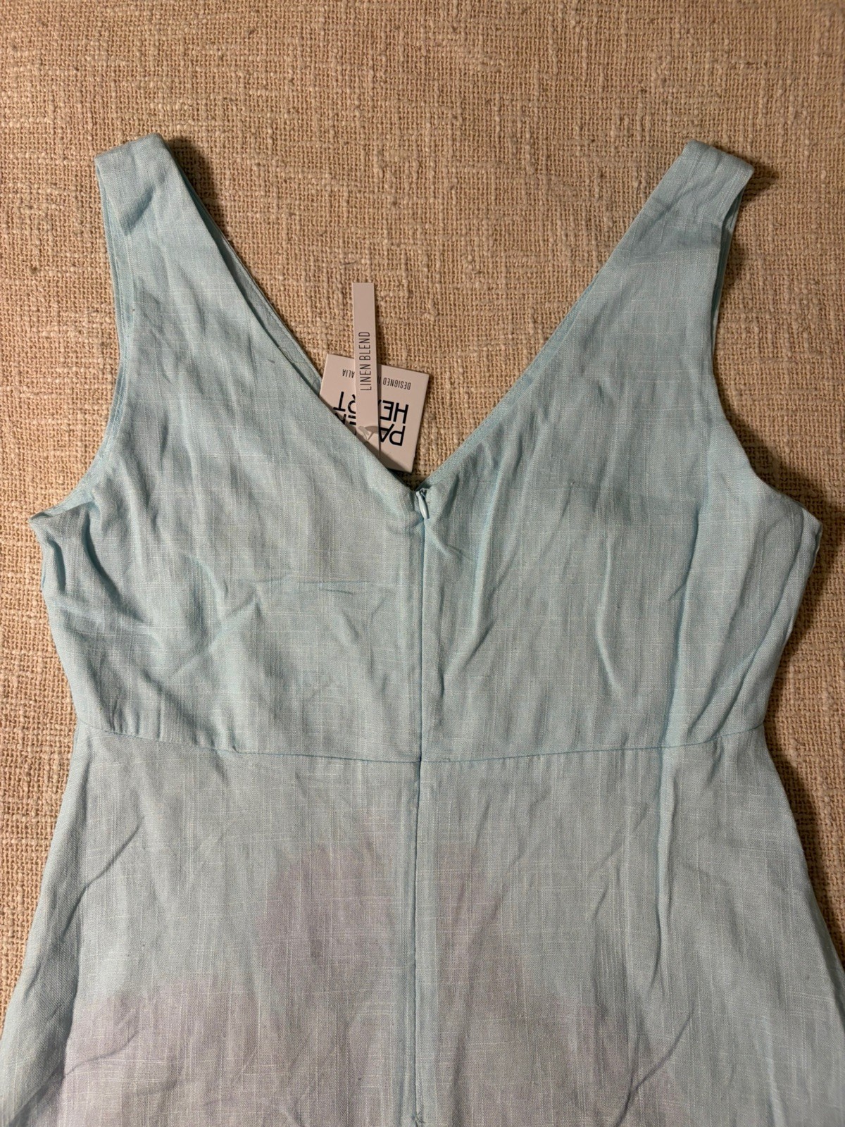 NWT Paper Heart Linen Blend Blue Pink Floral Maxi Sleeveless Dress Size M