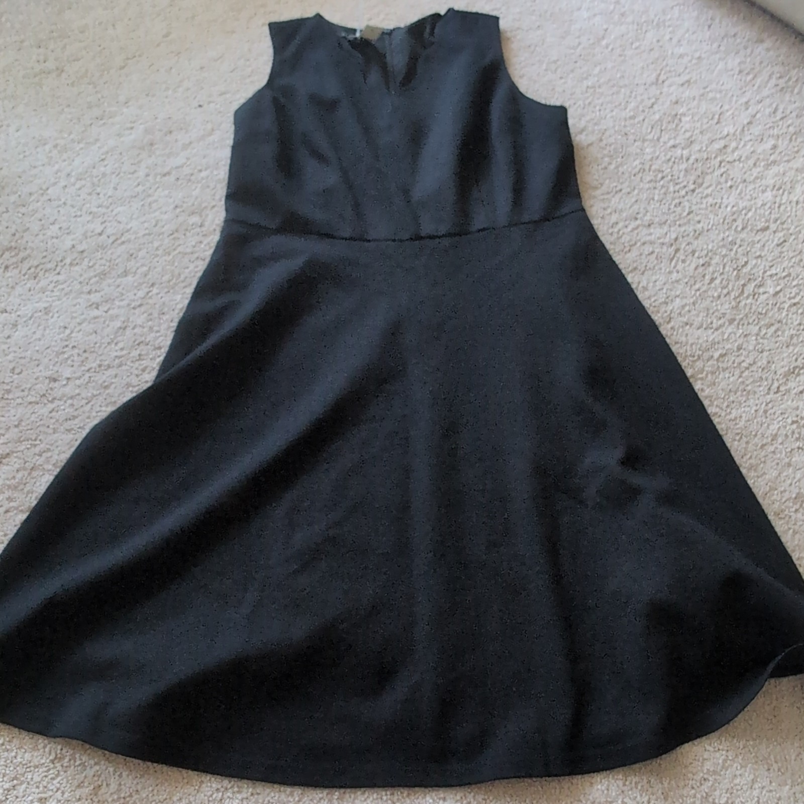 NWT! Black Talbots Dress 10 A-flare Sleeveless Rayon Blend Scallop Neck