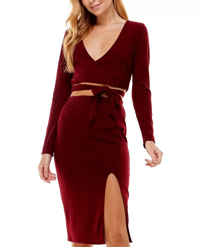 City Studios Juniors’ Ribbed 2-Pc. Bodycon Dress MSRP $59 Size XL # 3B 1623 NEW