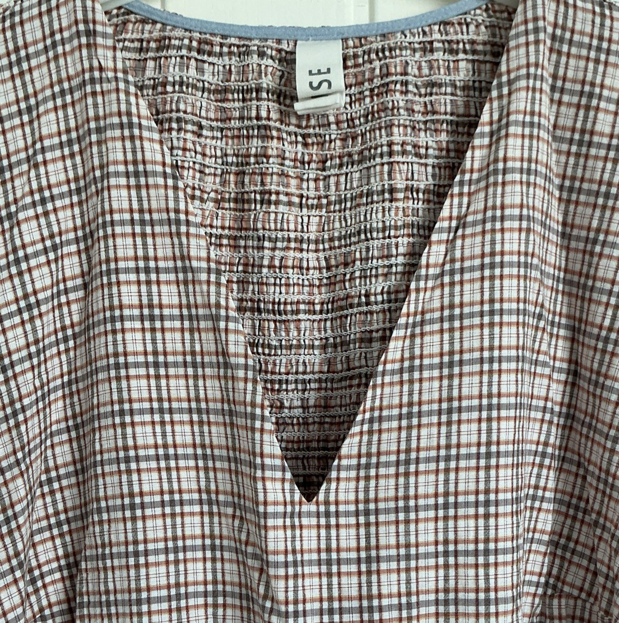 Anise JD Williams Summer S20 Milkmaid Gingham Style Dress Rust Brown and Grey Ex