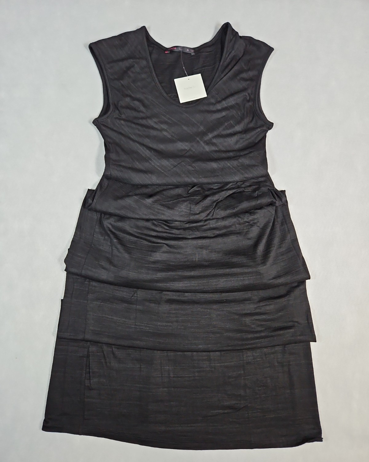 Fraiche By J Womens Black Sleeveless Pleated Waist Maxi Dress Size Medium NWT