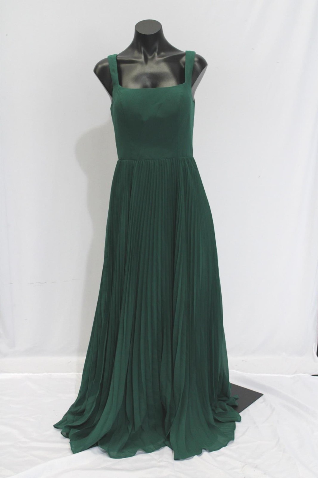 Ryanth Women’s Pleated Detail Solid Print Corset Back Dress NC3 Green Size 6