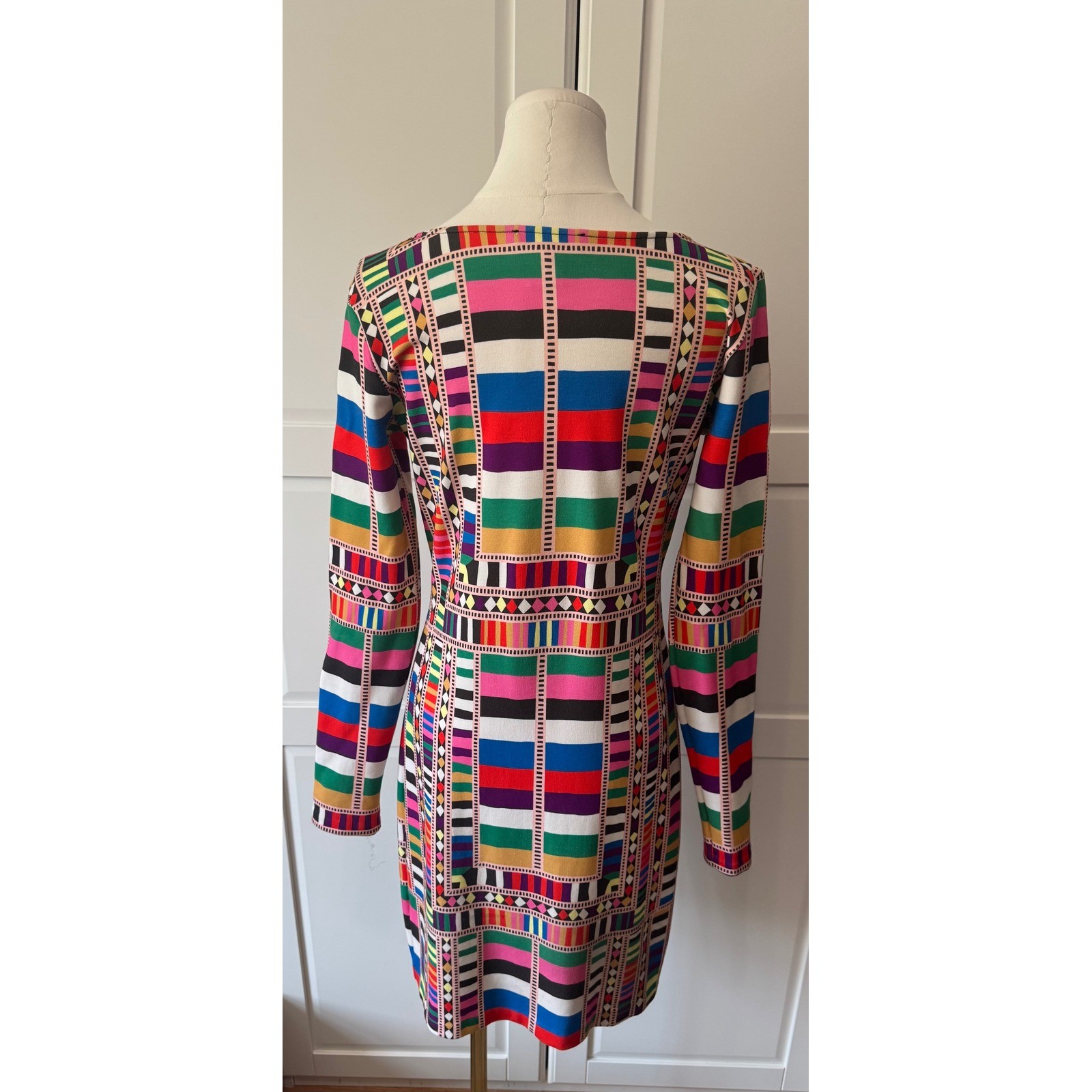 Revolve Mara Hoffman Multicolor Geometric Print Riser Rainbow Bodycon Mini Dress