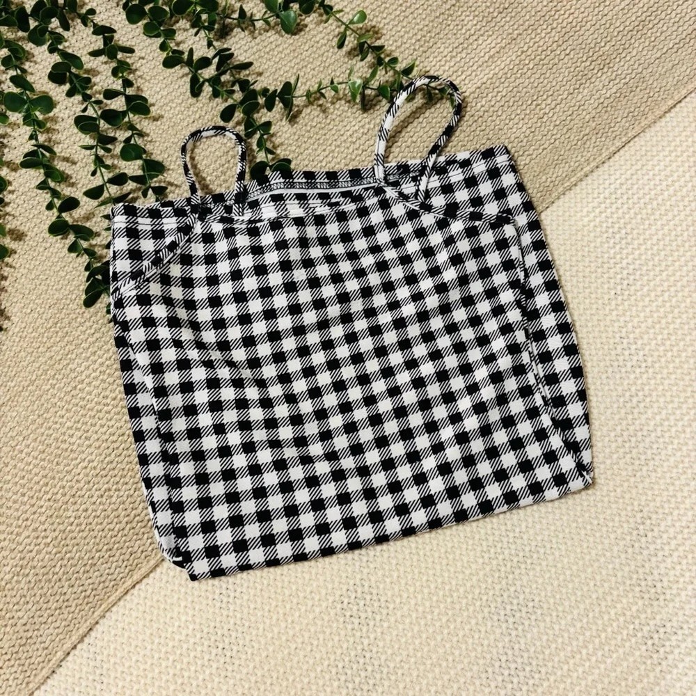 SHEIN Black & White Checkered Cami Mini Dress – Gingham Bodycon Slip