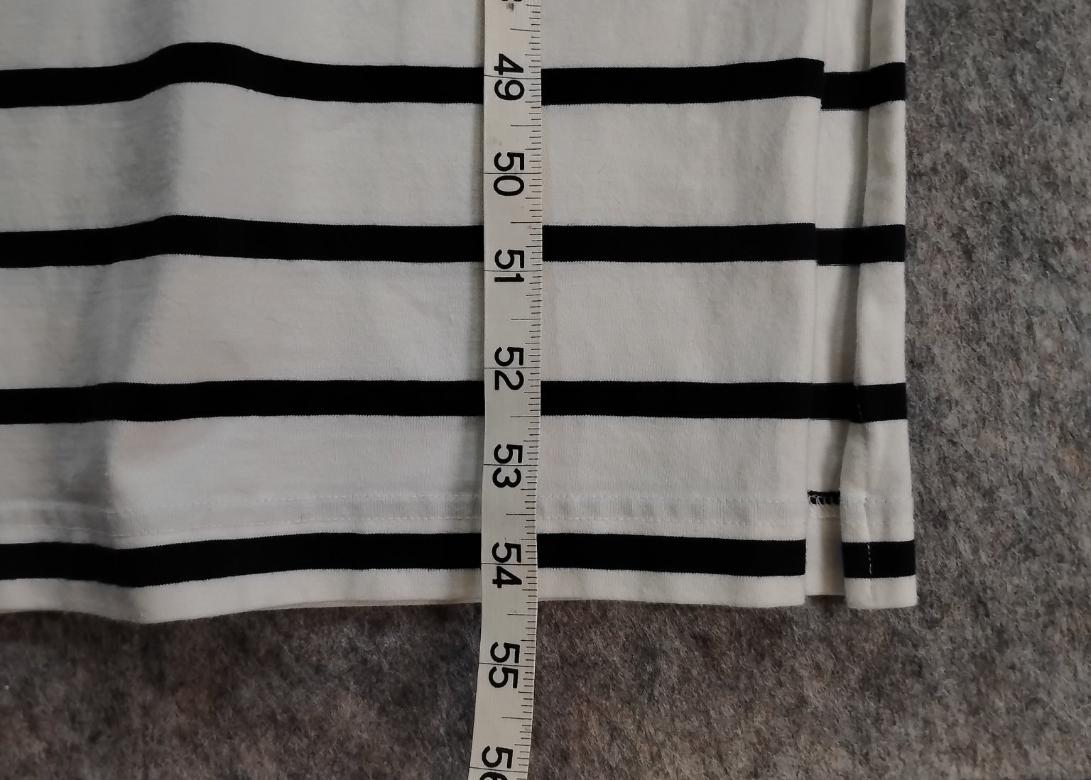 Caslon Black White Striped Maxi Dress Med Short Sleeve Pocket Slit Cotton Blend