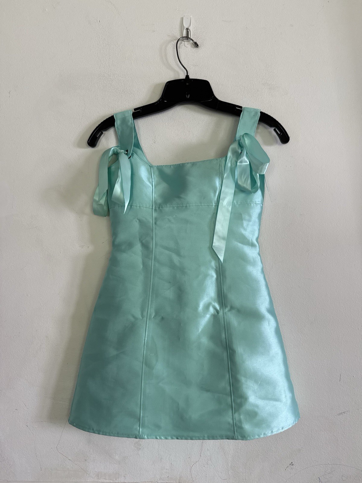 Current Mood Dolls Kill Womens Pixie Starbust Aqua Taffeta Mini Dress, Size XXS