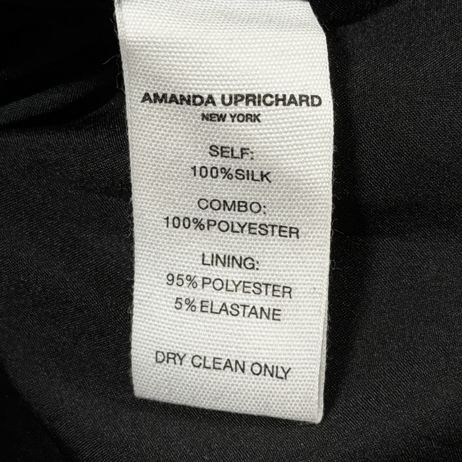 Amanda Uprichard Women’s Size Large Black Gold Silk Tweed Brantley Dress