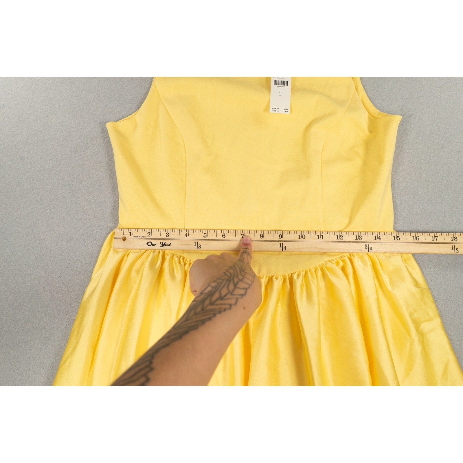 Maeve Anthropologie Yellow Bubble Hem Sleeveless Mini Dress Size M NWT