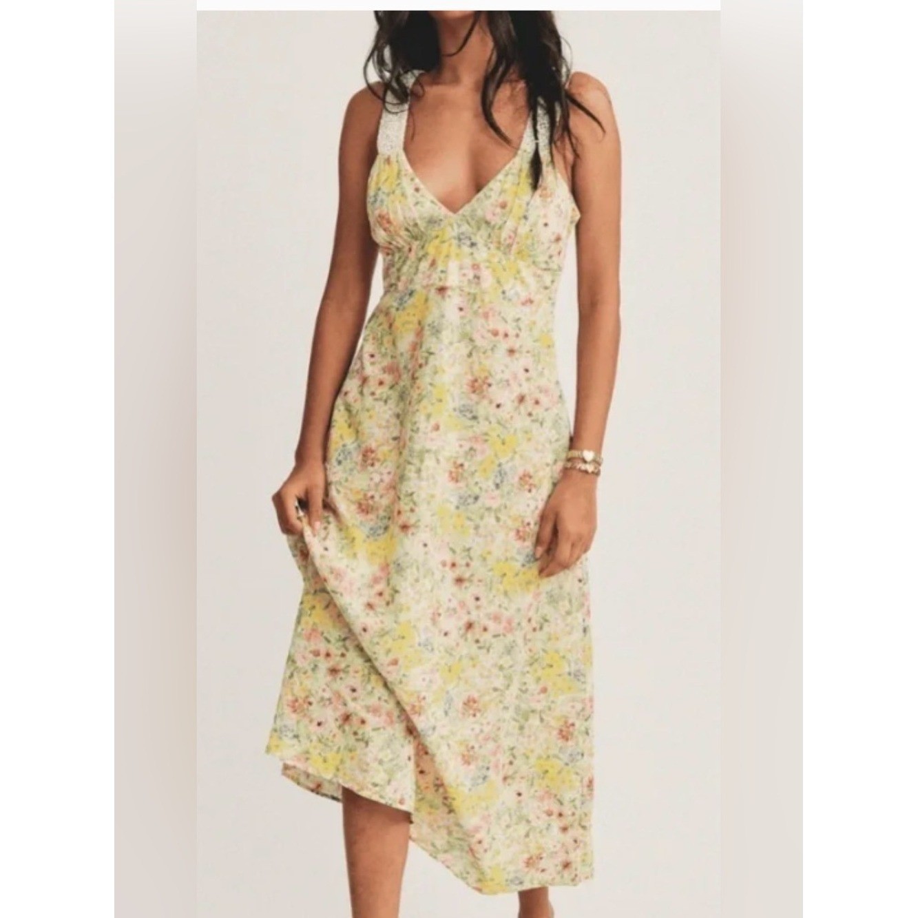 LoveShackFancy Sabina Floral Slip Maxi Dress Size 4 NWT