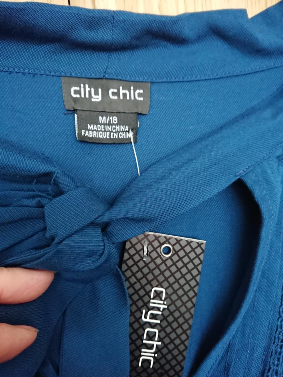 City Chic Teal Smocked Ruffle Plus Size Dress Size 18 (Fit 24-26)