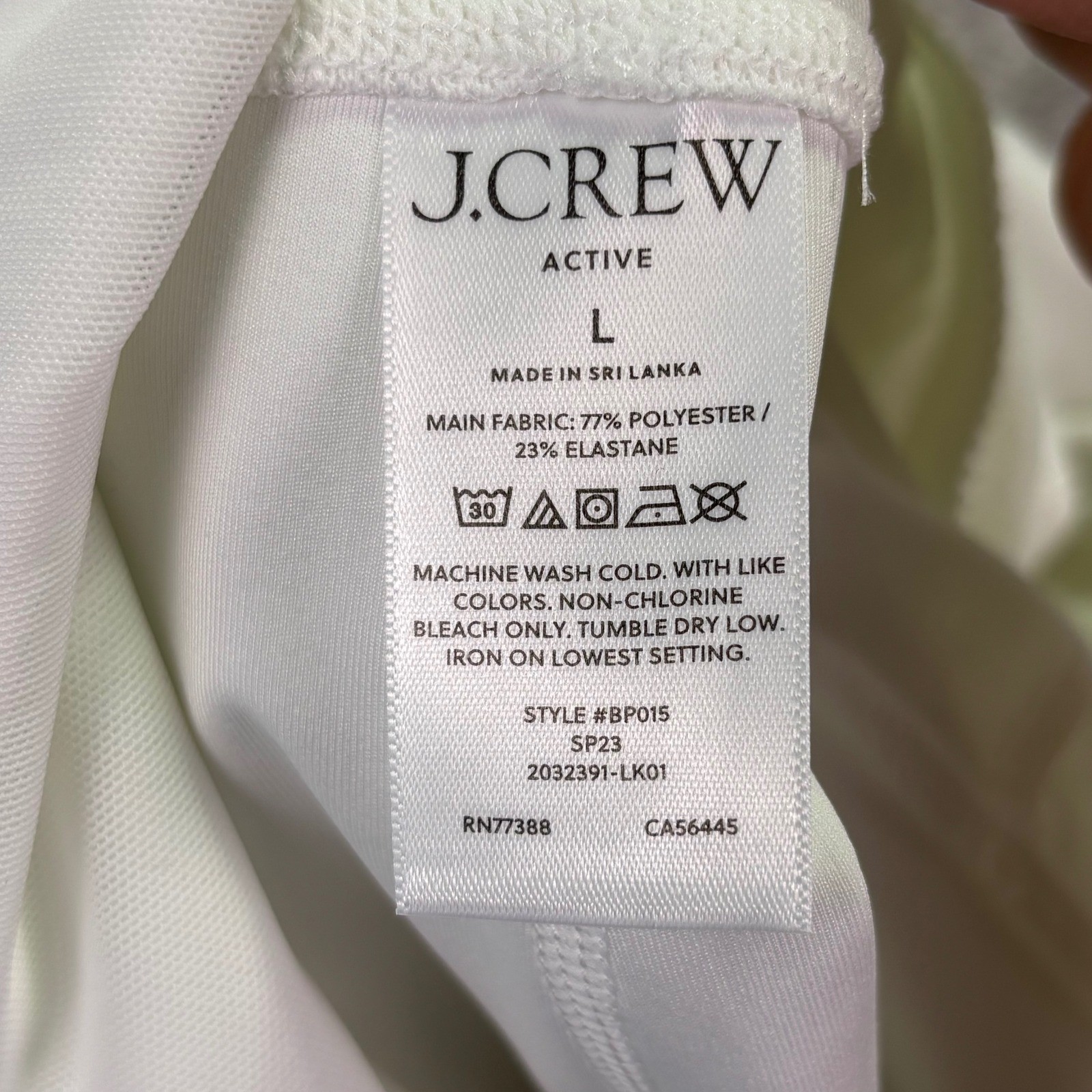 J.Crew Women Active Dress L White CloudStretch Racerback Built-in Shorts BP015